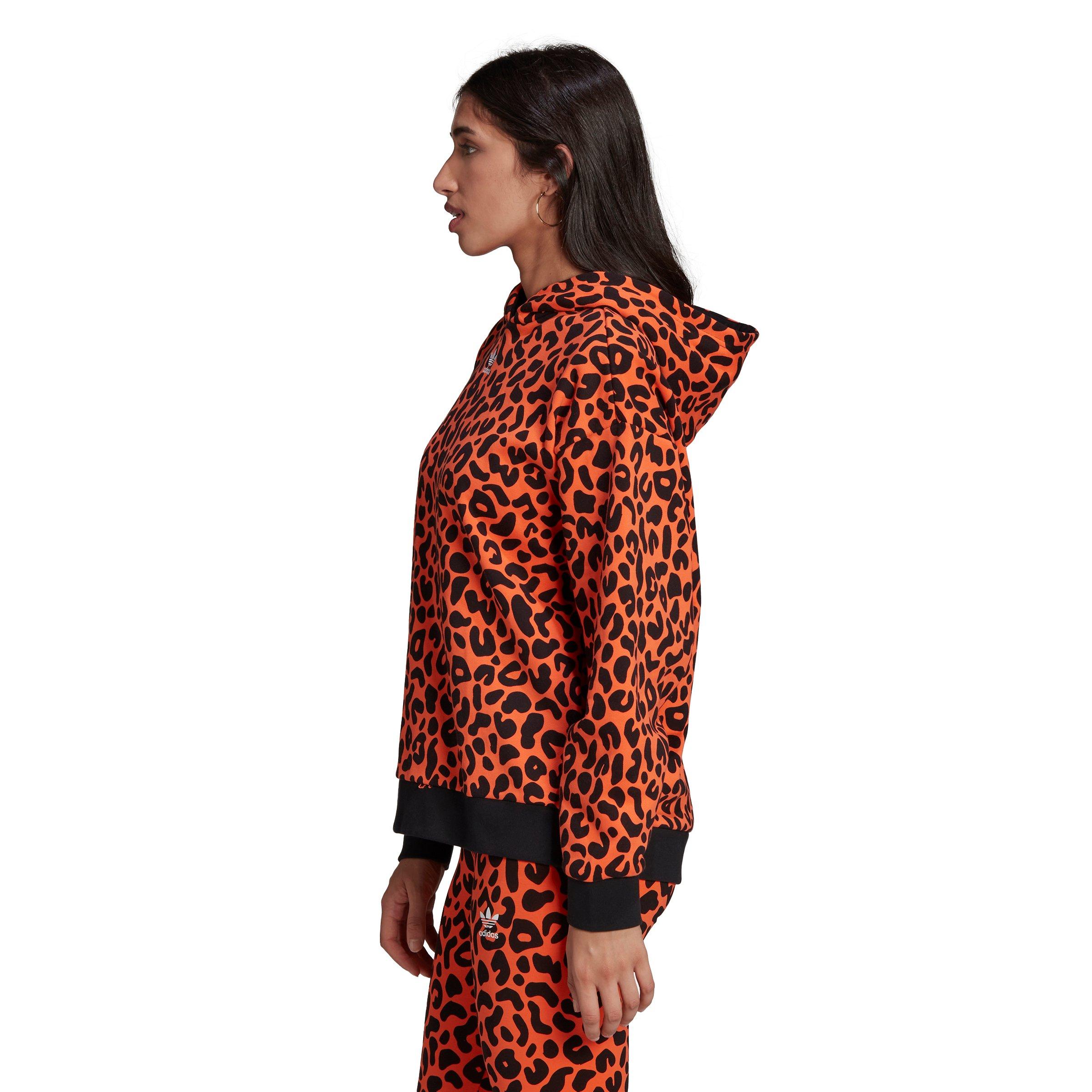 adidas Women's x Rich Cheetah Print Pullover Hoodie-Orange - Hibbett | City Gear