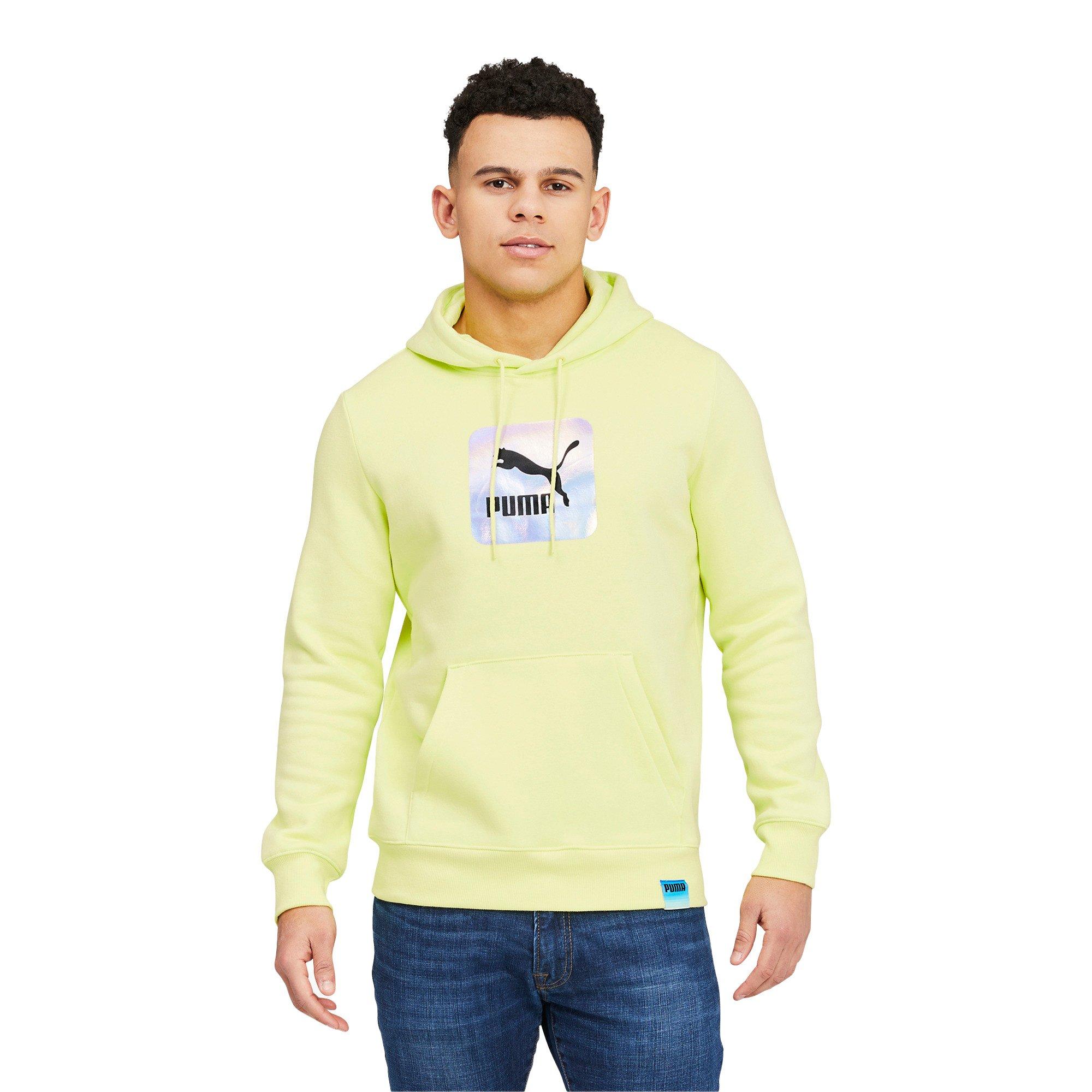 Puma Men's Lightsense Logo Hoodie-Yellow - Hibbett | City Gear