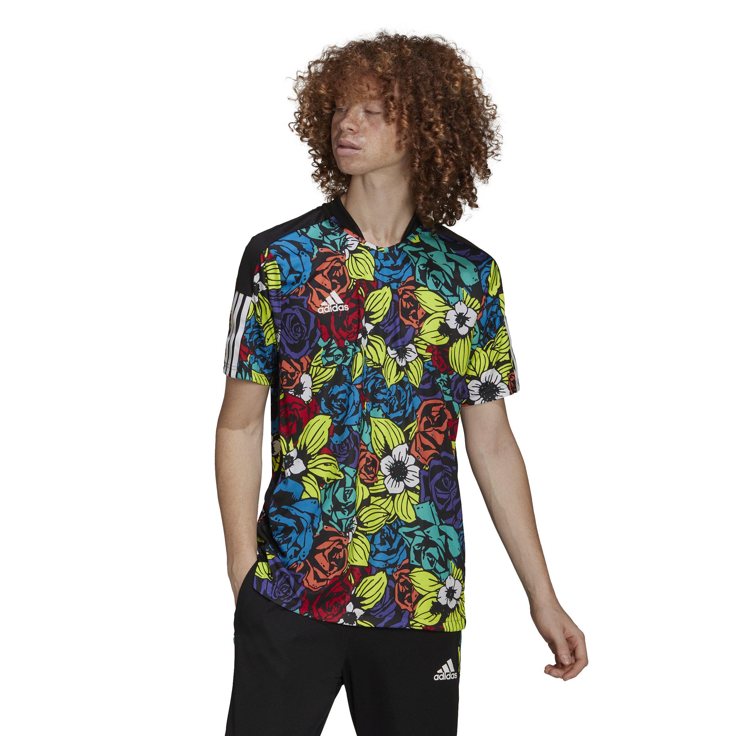 adidas Men's Tiro All Over Print Flower Tee - MULTI-COLOR Thumbnail View 1