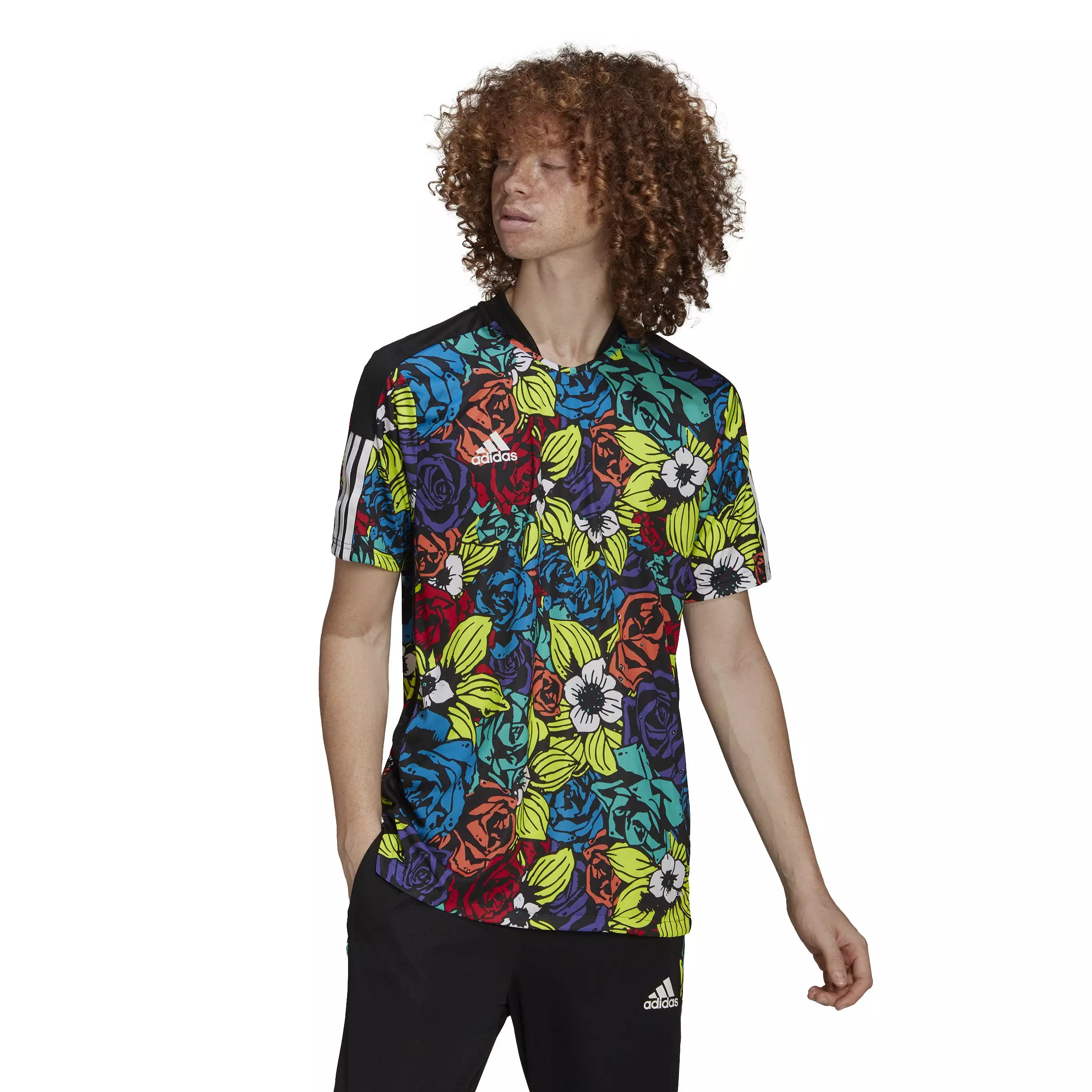 adidas Men's Tiro All Over Print Flower Tee - MULTI-COLOR