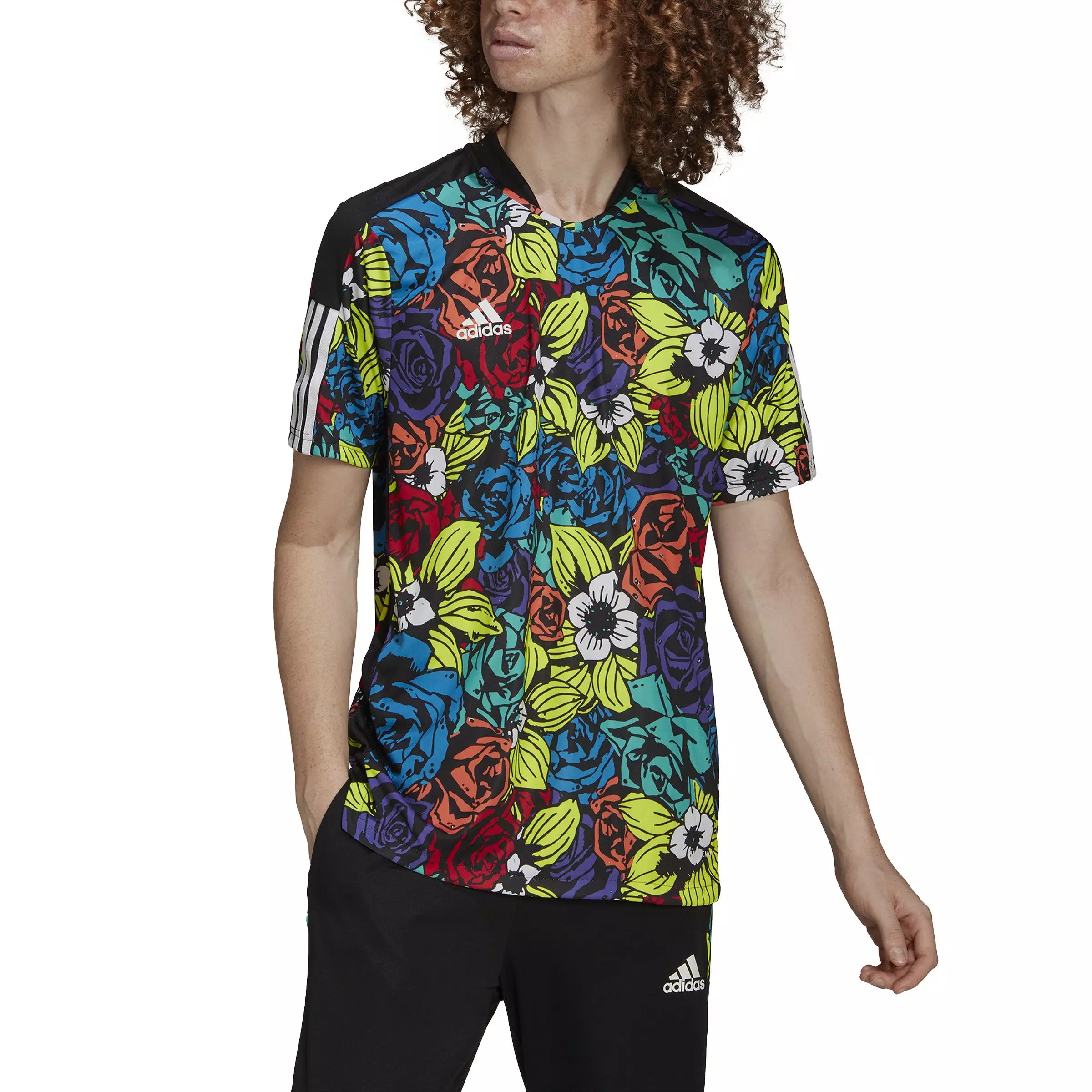 adidas Men's Tiro All Over Print Flower Tee - MULTI-COLOR