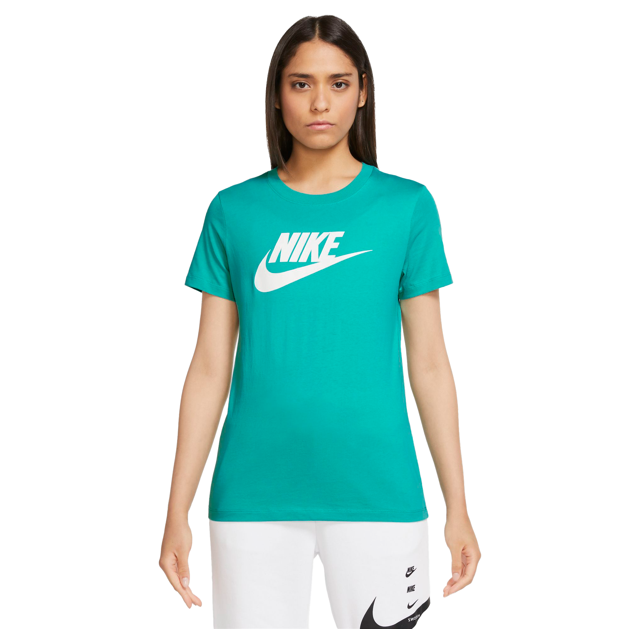 Nike Women's Sportswear Essential Icon Futura Teal Tee - Hibbett