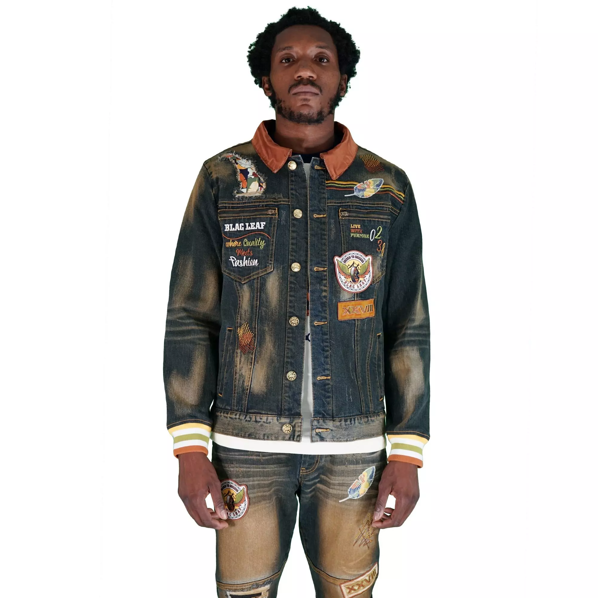 Blac Leaf Men's Driven To Succeed Denim Jacket - BLUE