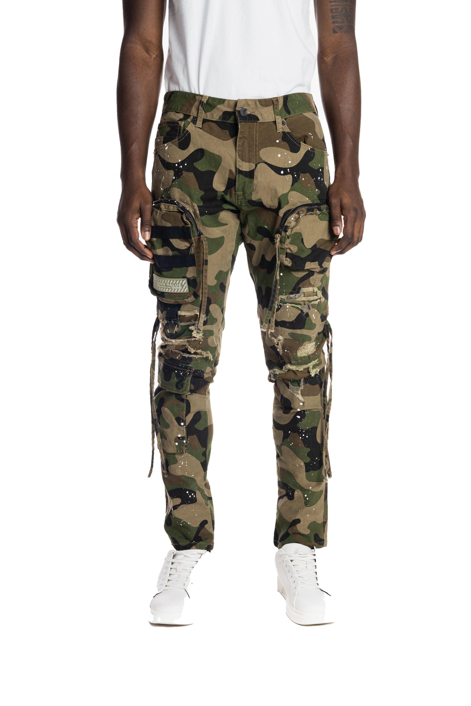 Ripped camo sale pants