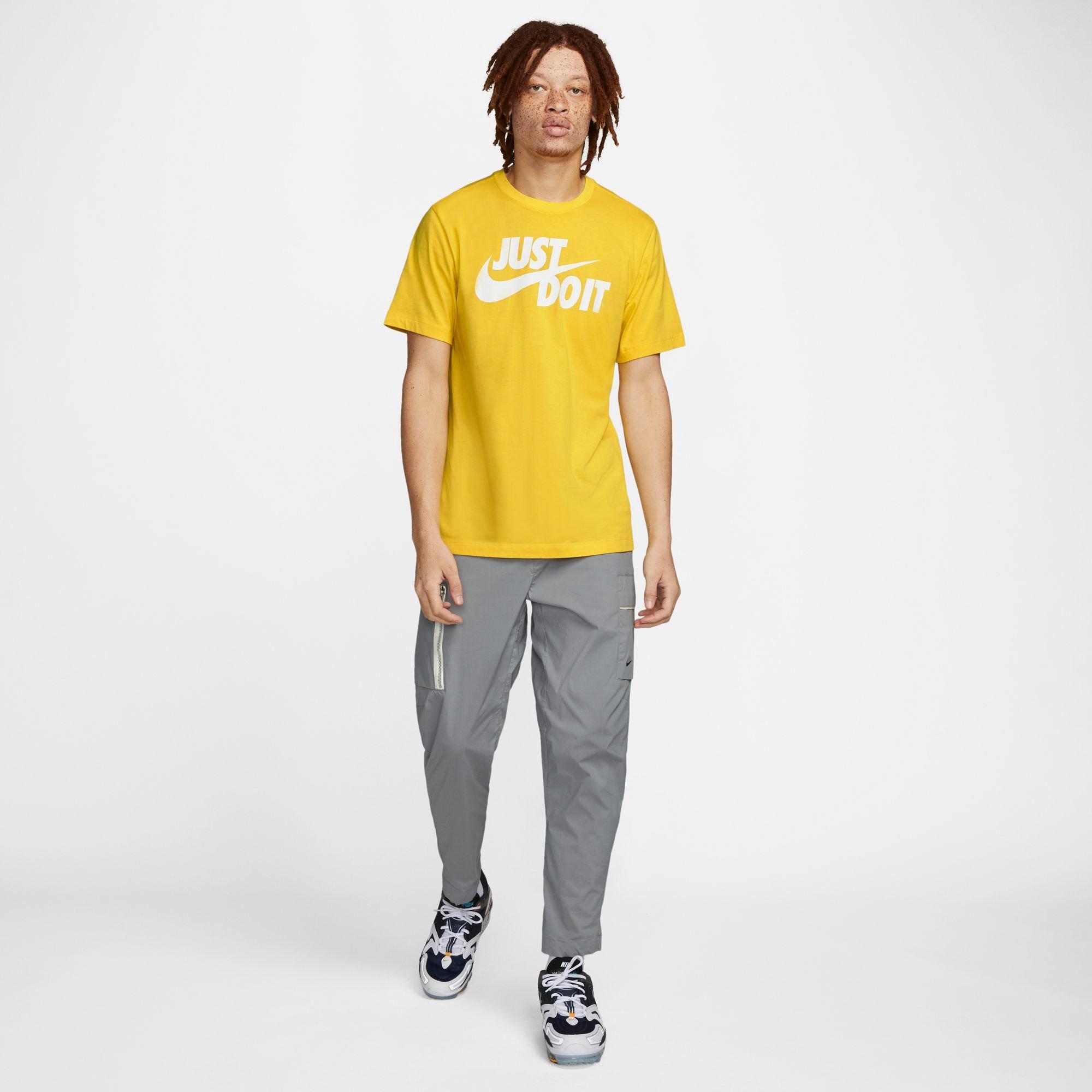 Nike Men's Sportswear JDI Swoosh "Yellow" Tee - YELLOW Thumbnail View 3