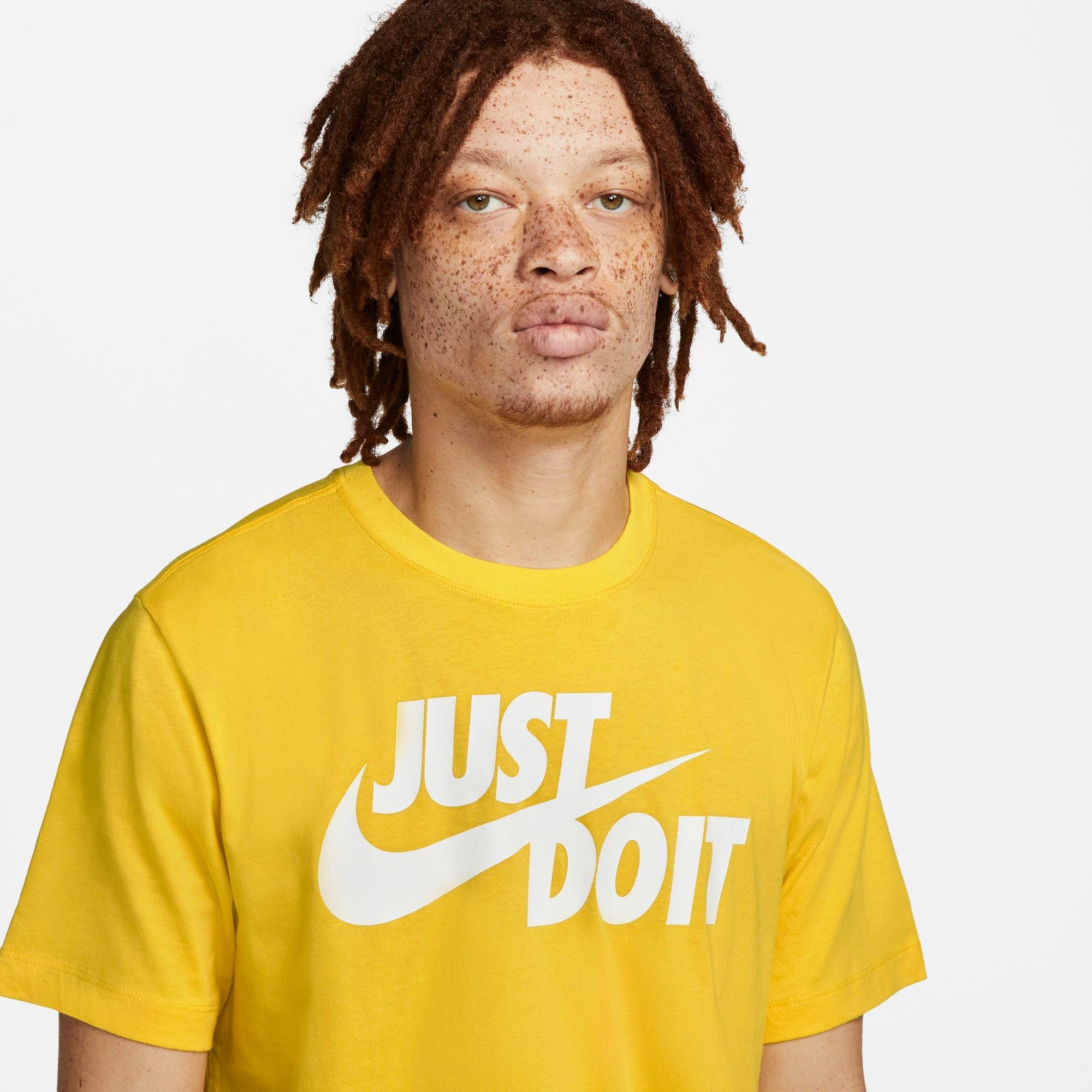 Nike Men's Sportswear JDI Swoosh "Yellow" Tee - YELLOW Thumbnail View 4