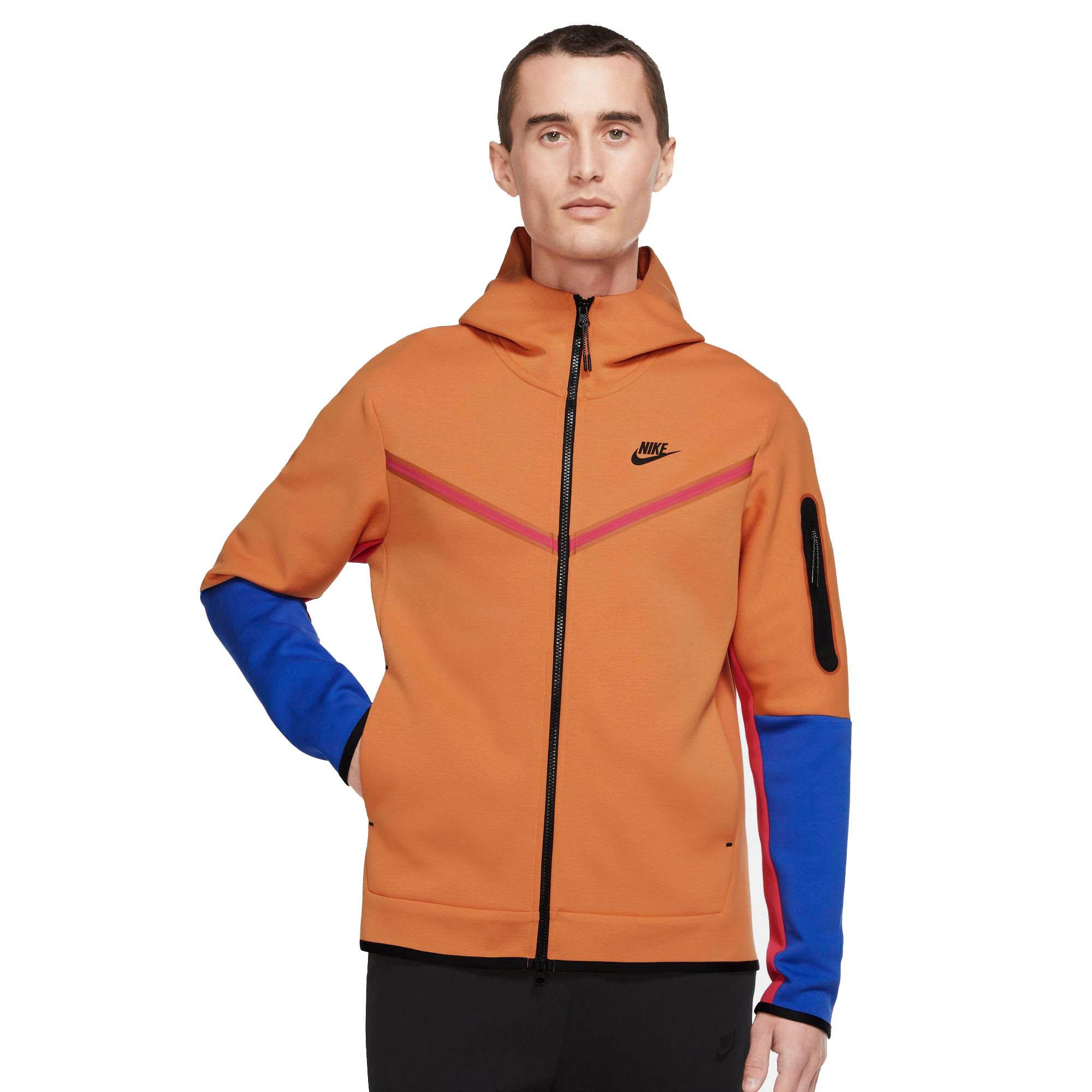 Orange nike zip online up jacket