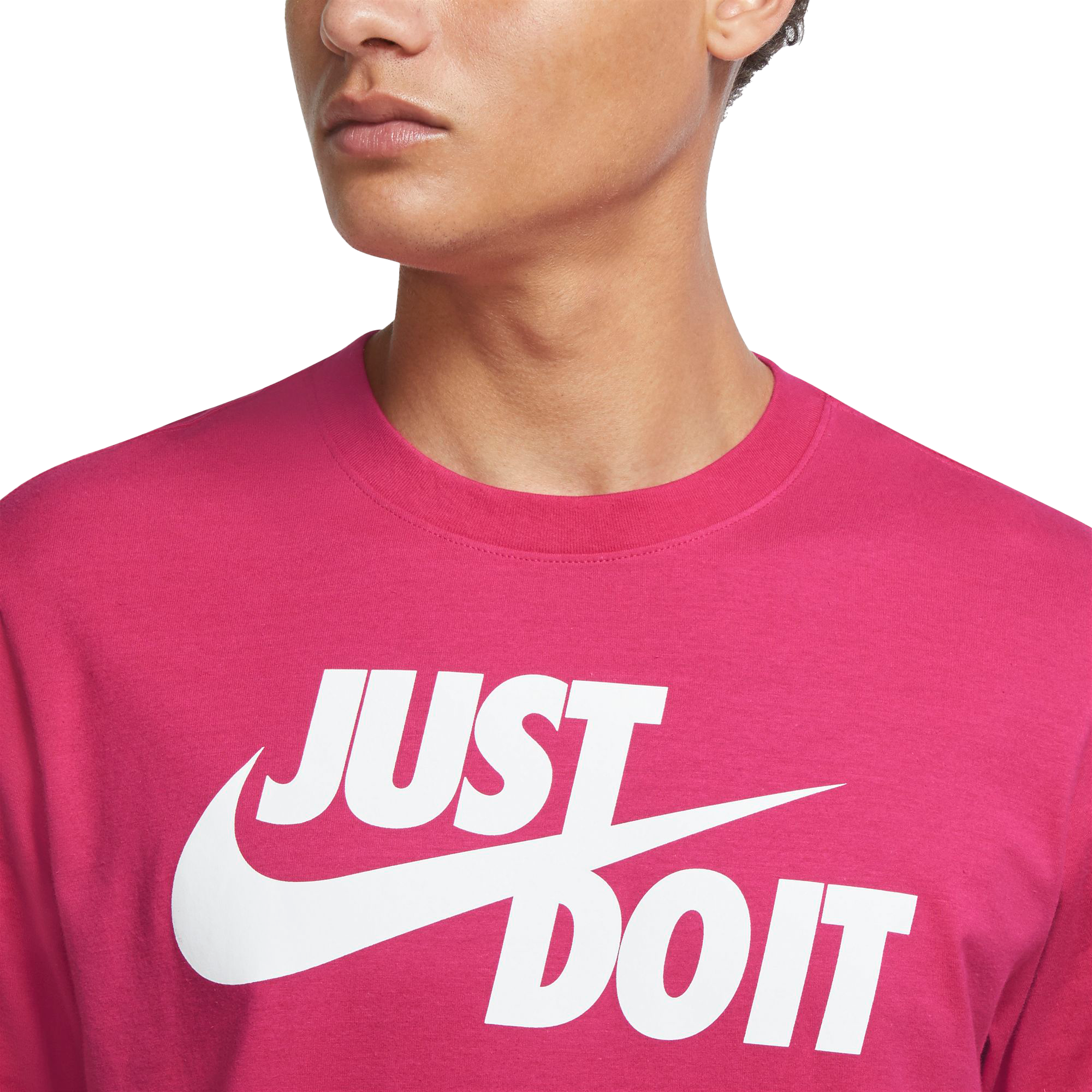 pink nike swoosh just do it