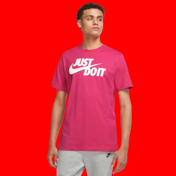 pink nike swoosh just do it