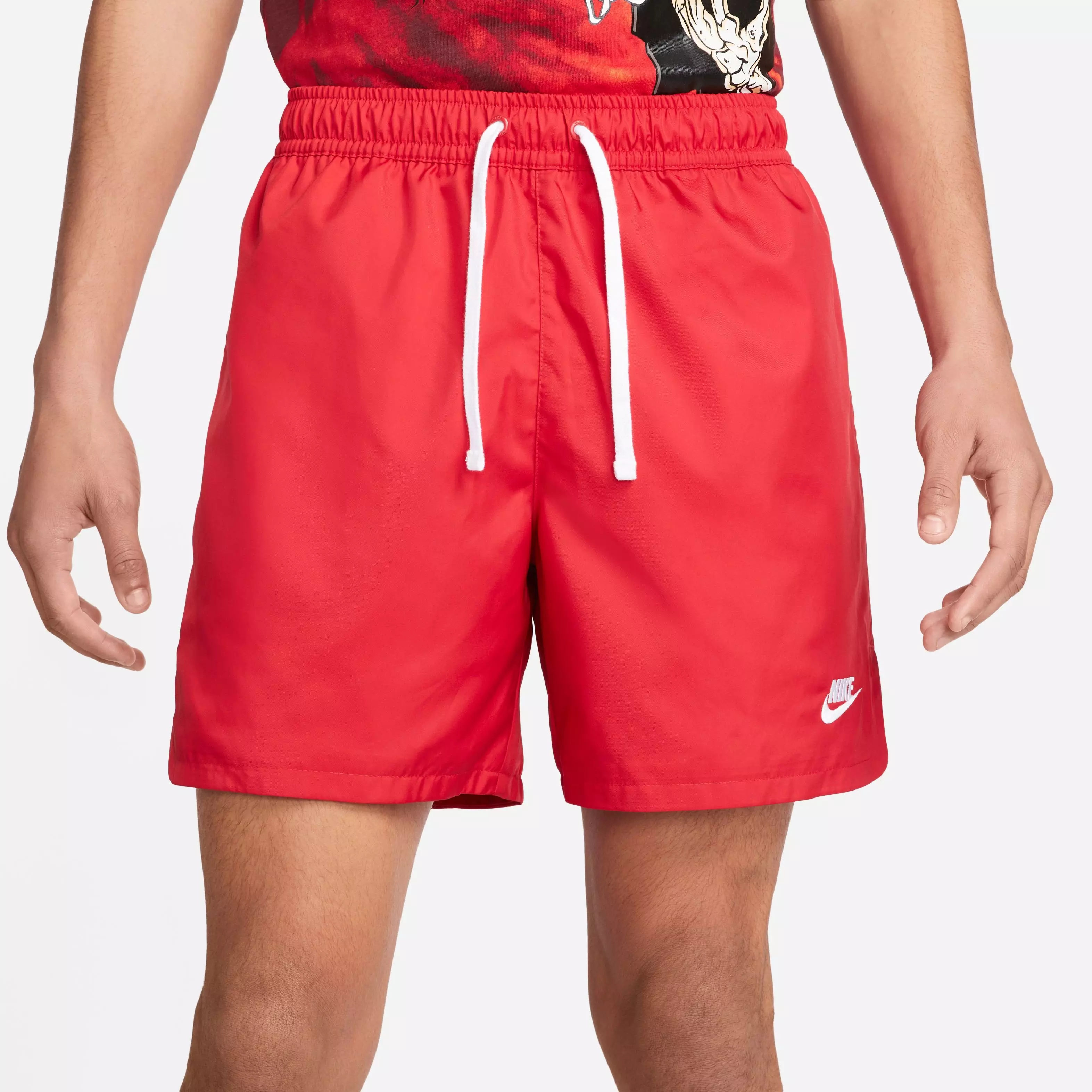 Nike Men's Sportswear Sport Essentials Woven Lined Flow "Red" Shorts - RED