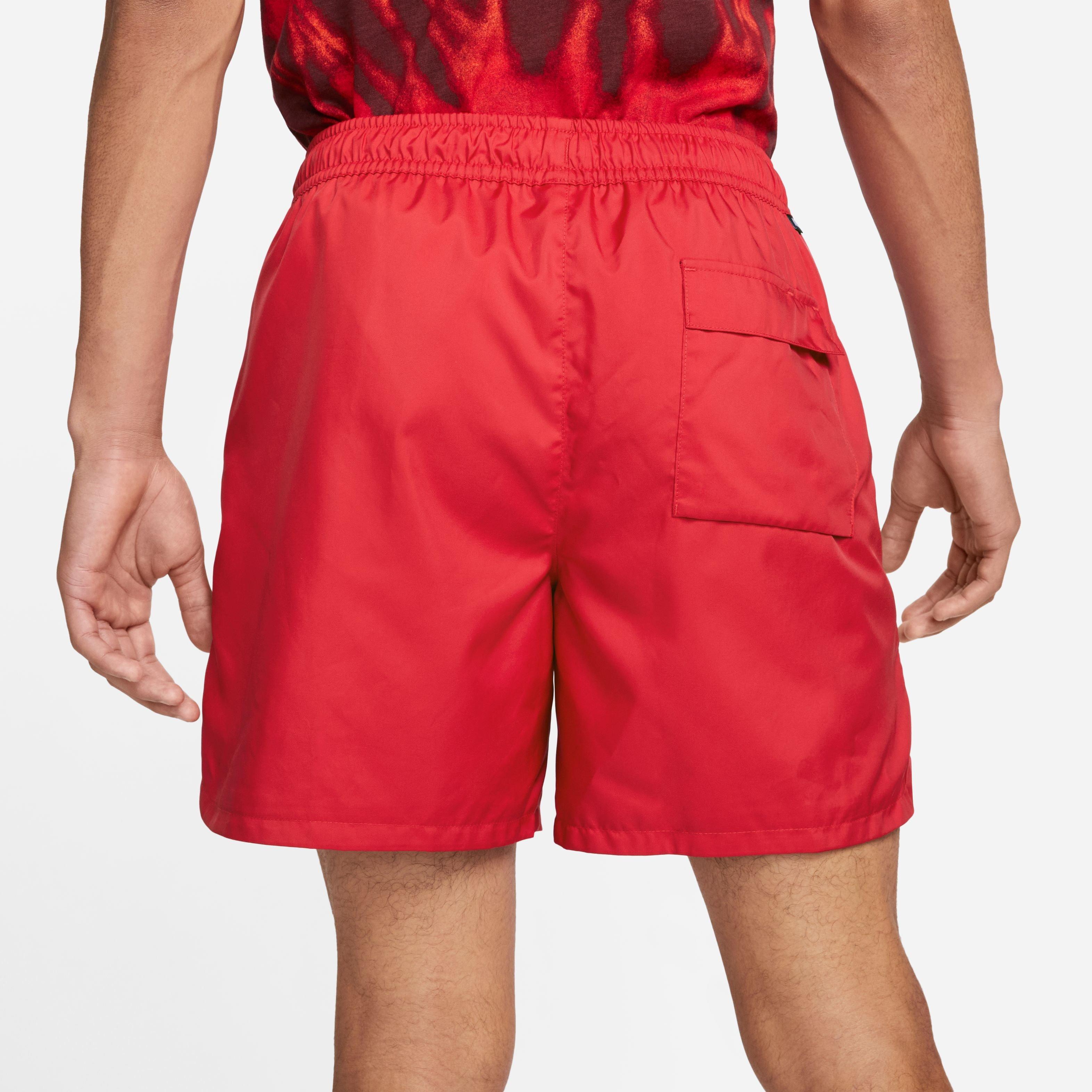Nike Men's Sportswear Sport Essentials Woven Lined Flow "Red" Shorts - RED Thumbnail View 3