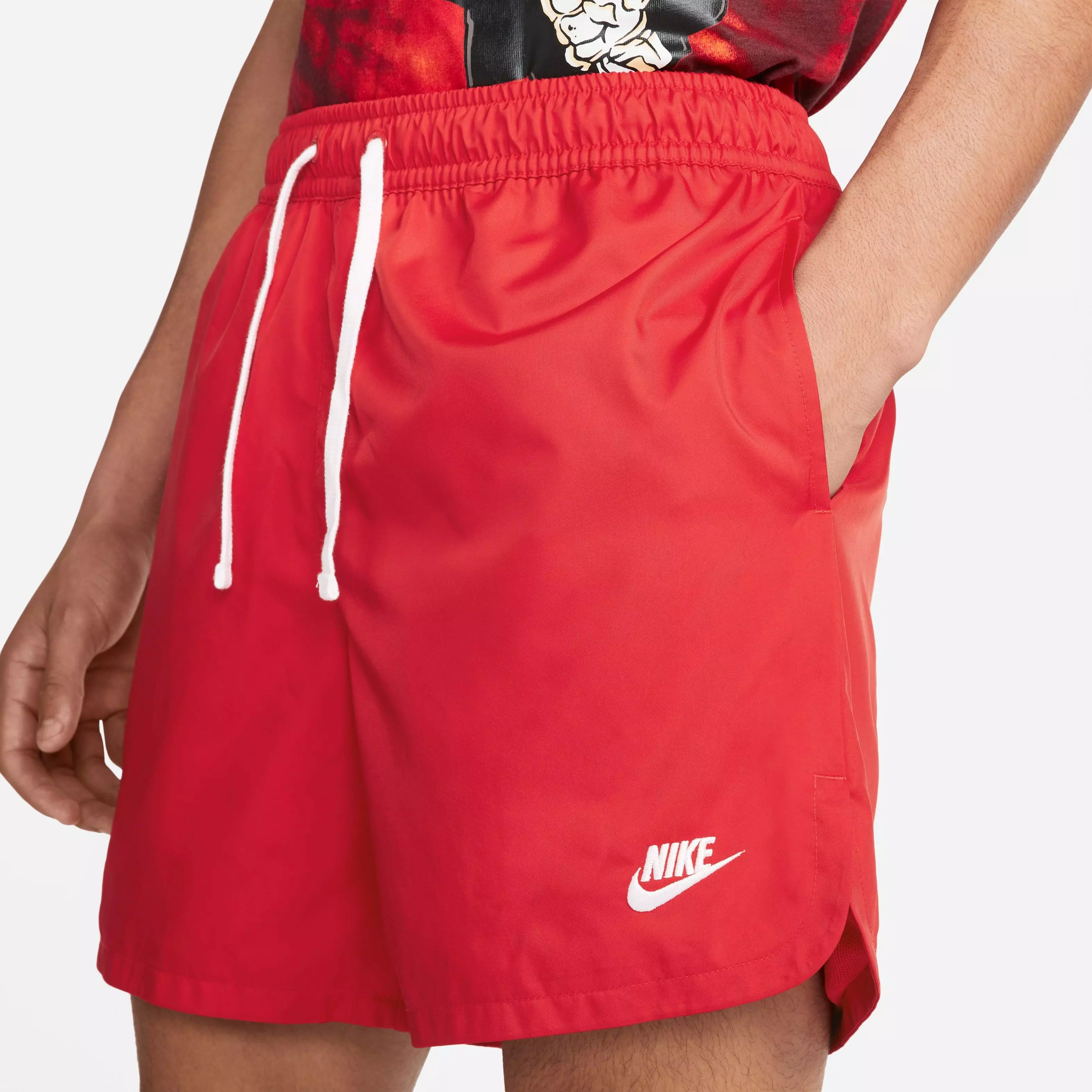 Nike Men's Sportswear Sport Essentials Woven Lined Flow "Red" Shorts - RED