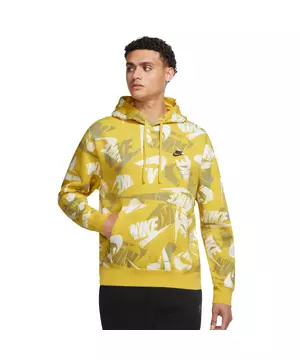 Nike Men's Sport Essentials+ All Over Print Pullover Hoodie - Yellow