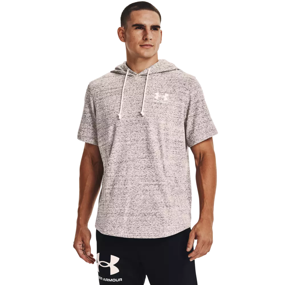 Under Armour Men's Rival Terry Short-Sleeve Hoodie - WHITE