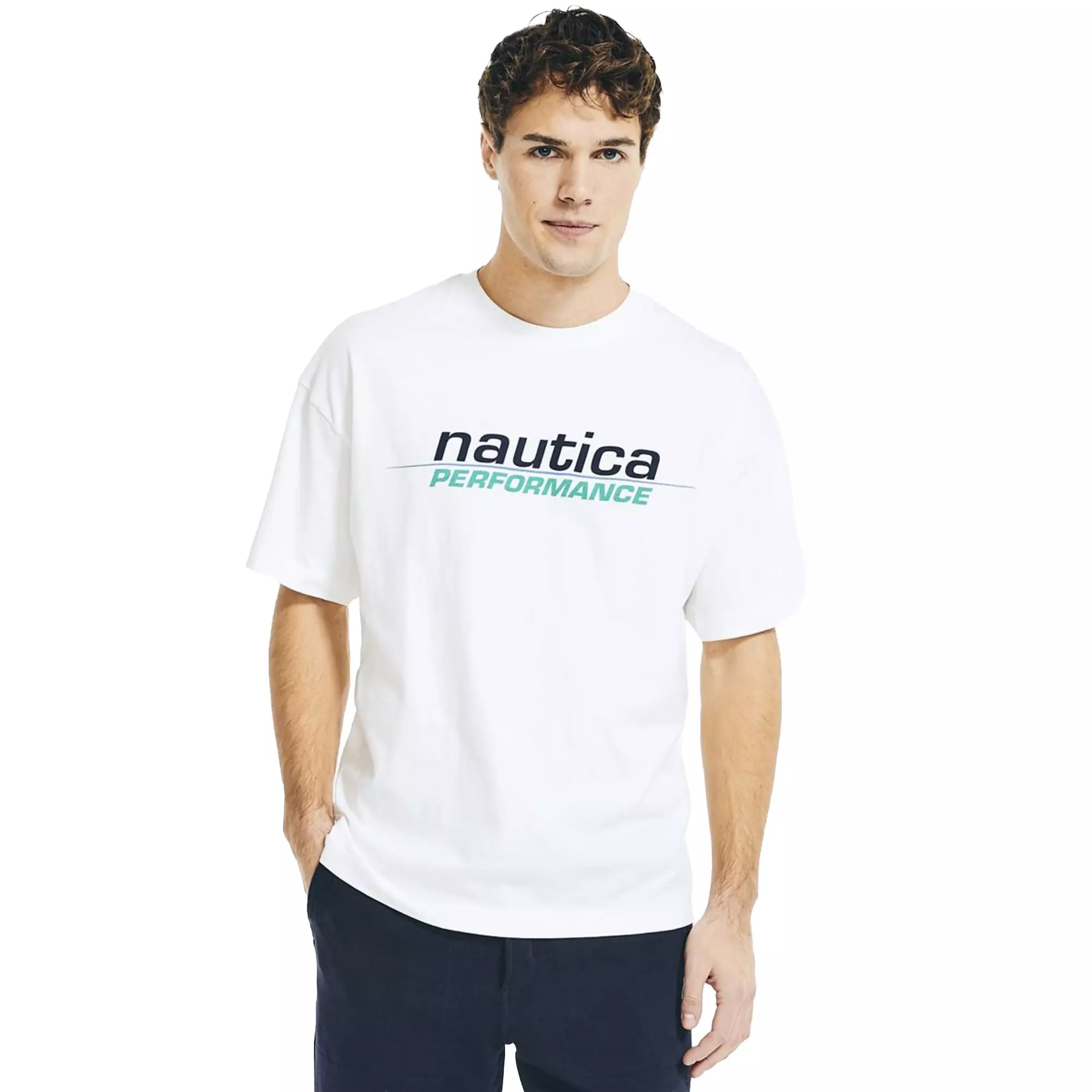 Nautica Men's Performance Tee-White - WHITE