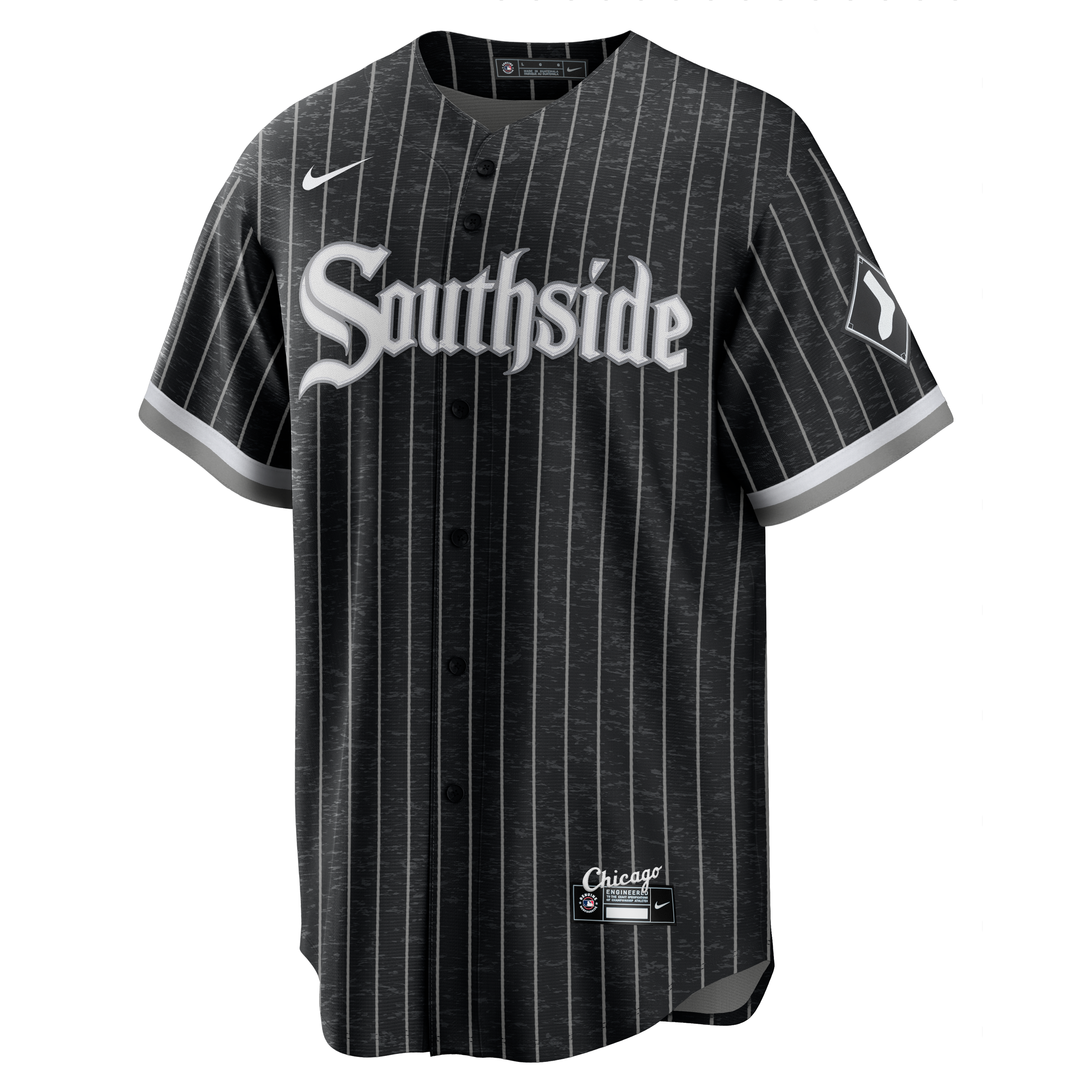 Men's True-Fan White/Black Chicago White Sox Pinstripe Jersey