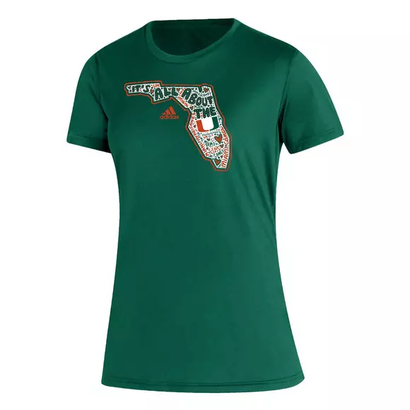 adidas Women\'s Miami Hurricanes State Love T-Shirt View 1