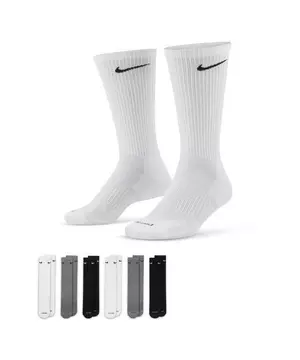 som Gelovige Stad bloem Nike Everyday Plus Cushioned Training "Black/White/Grey" Crew Socks (6  Pairs)