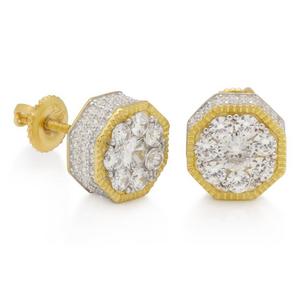 King Ice Hexagon Stud Earrings