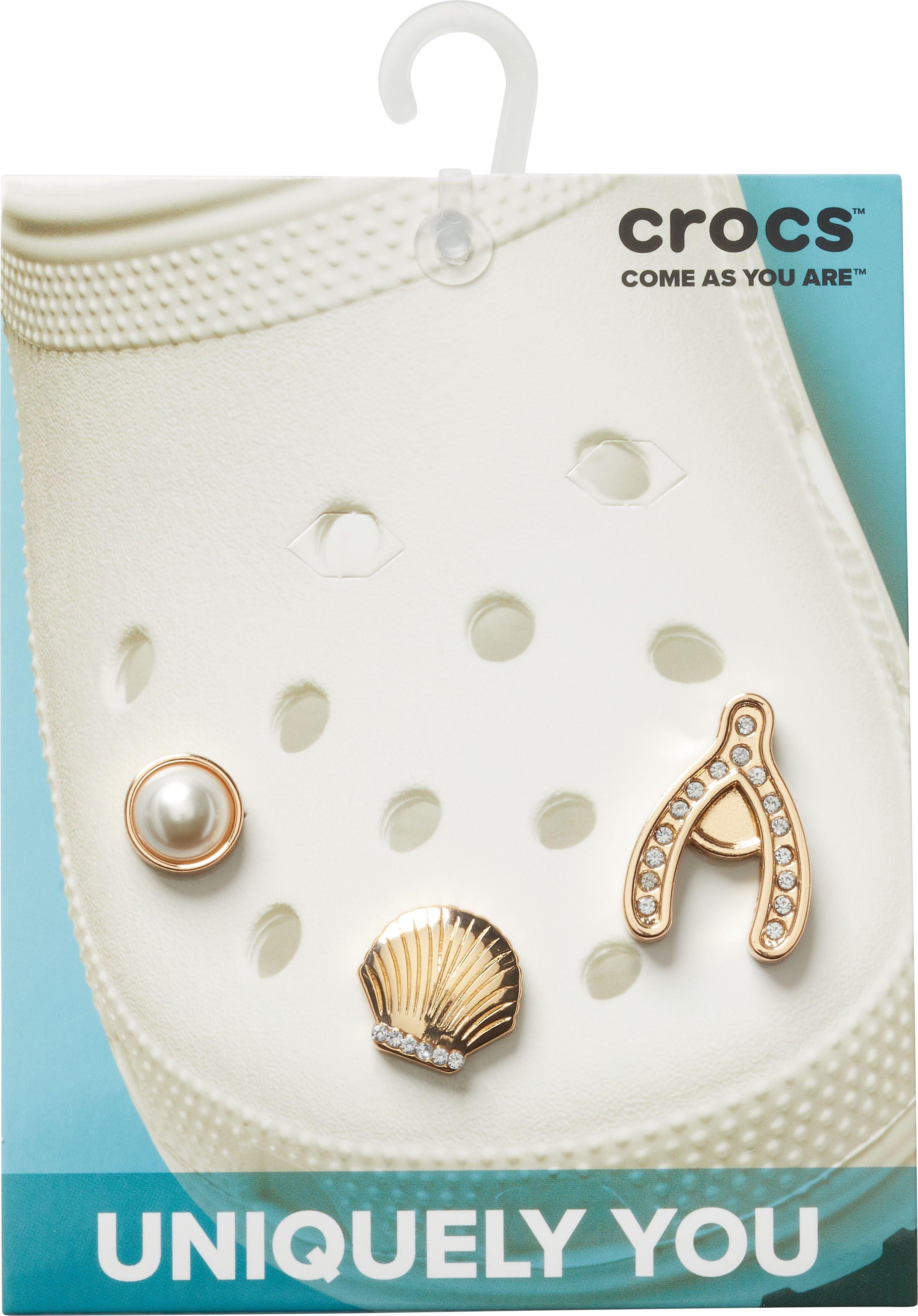Crocs Shoe Charms Gold Costume Jewelry Jibbitz 5 Pack Gem Hoop Angel Wing  VGUC