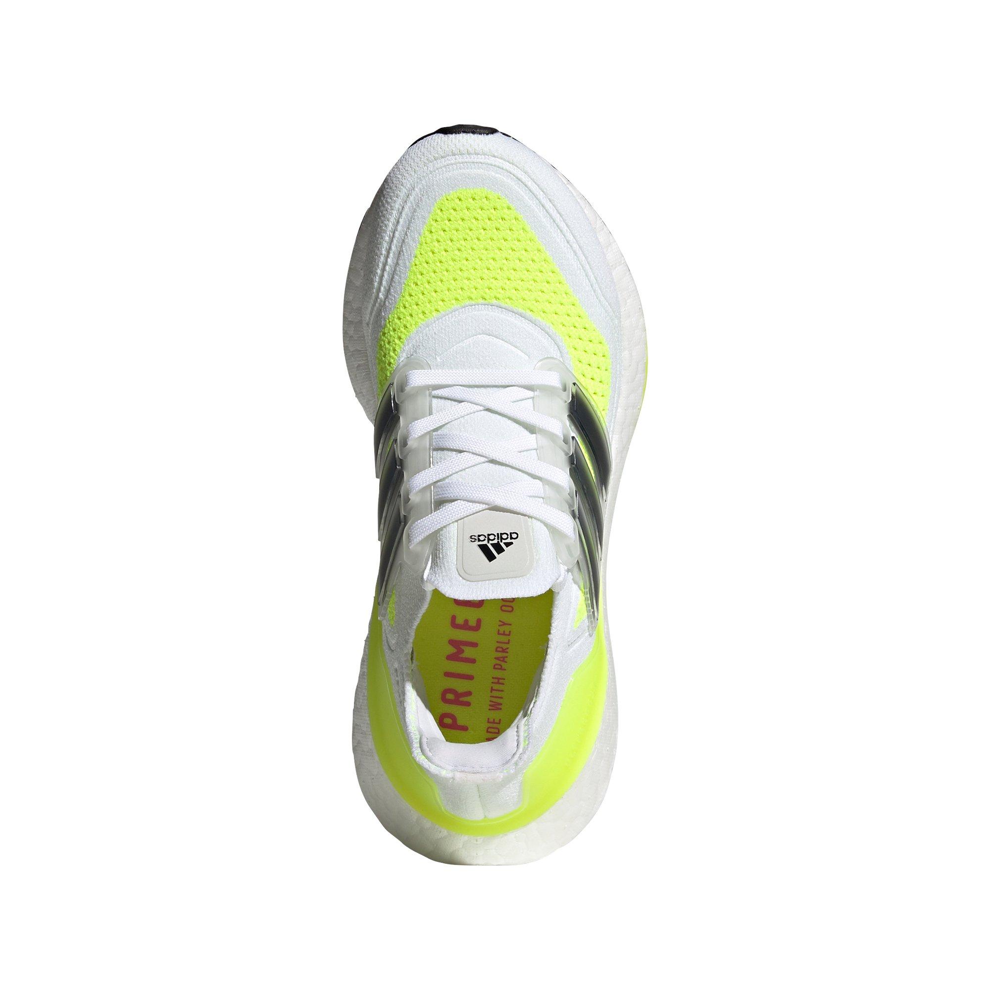 adidas Ultraboost 21 "White/Core Black/Solar Yellow" Grade School Kids' Shoe - WHITE/LIME Thumbnail View 5