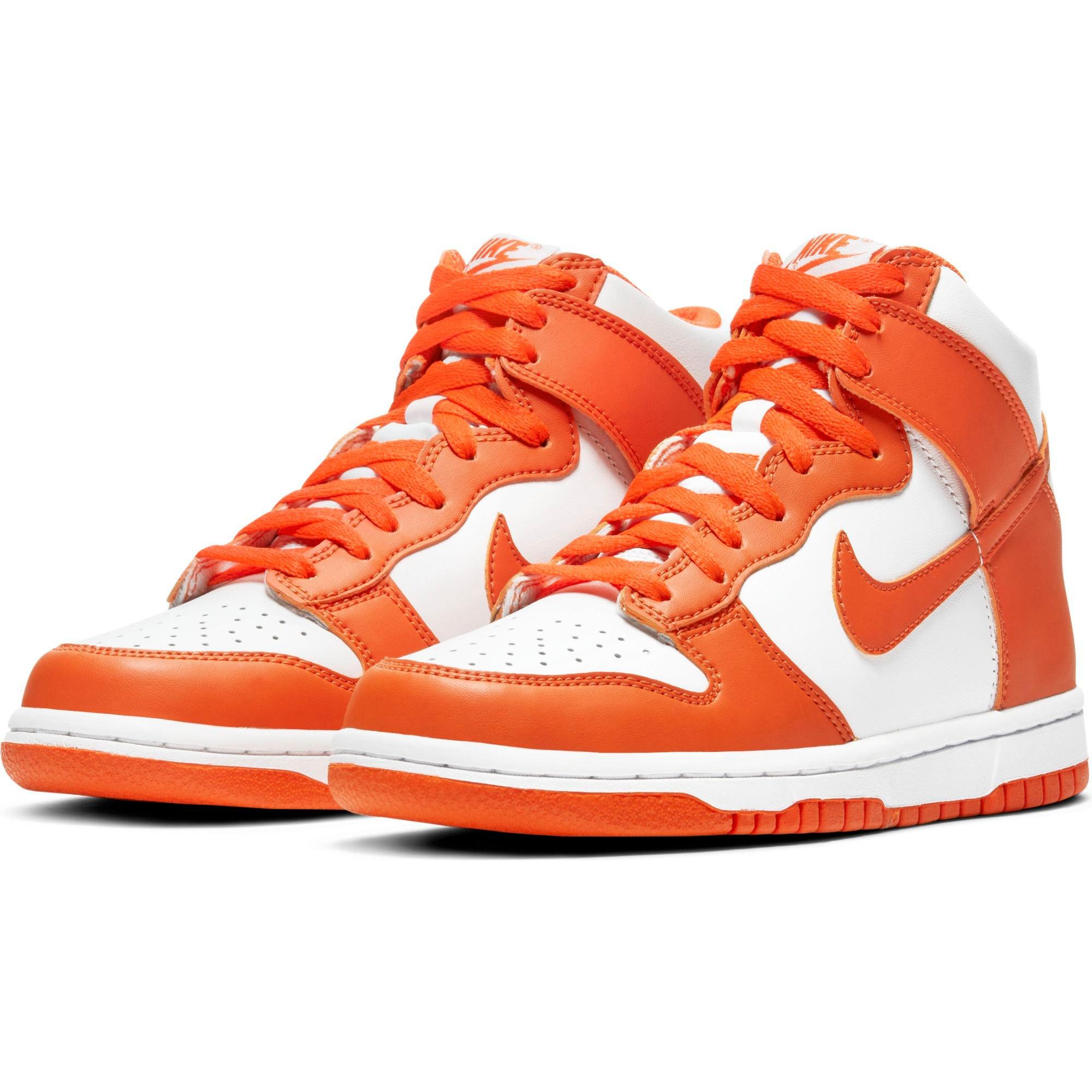 orange and white dunks grade school