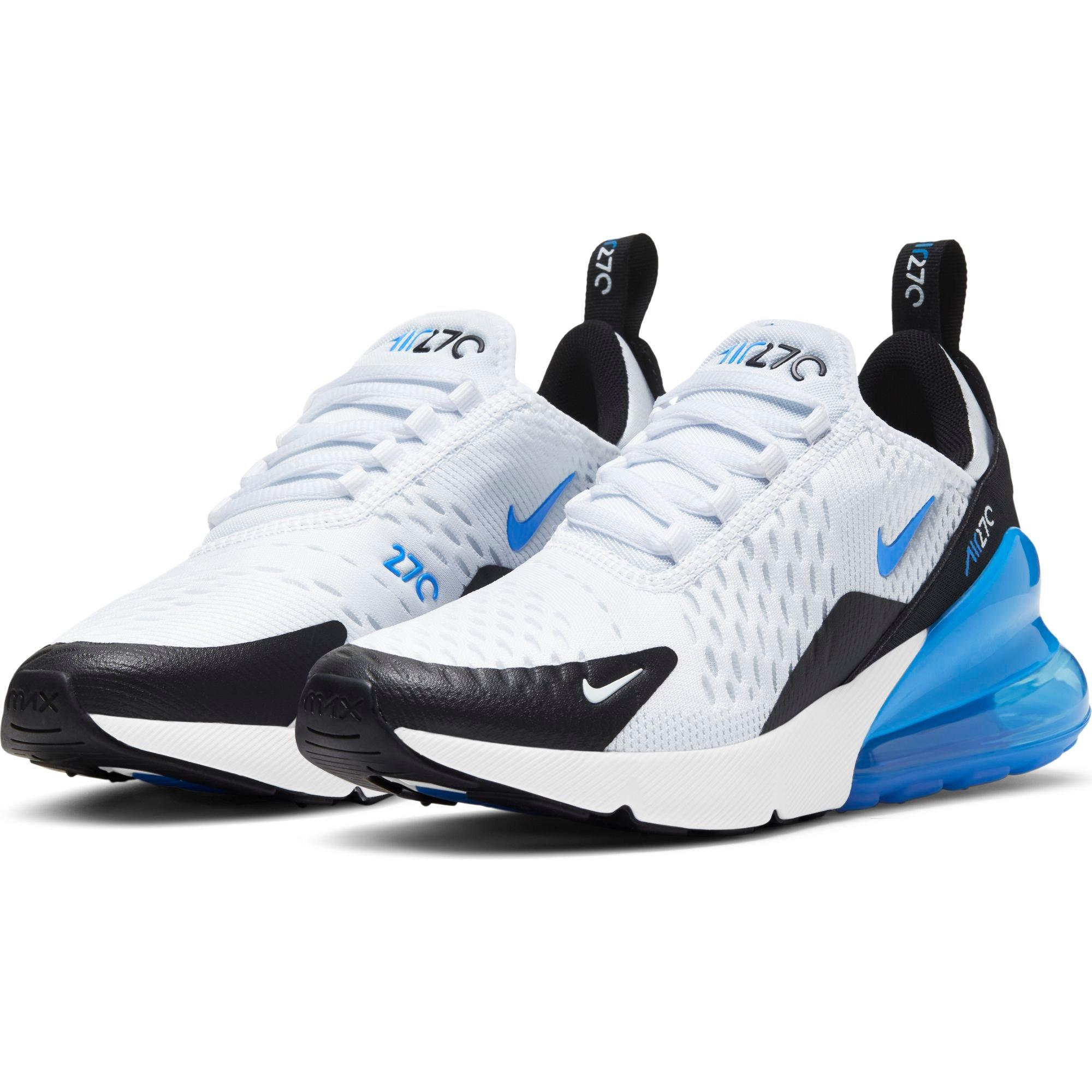 Nike air max 270 blue 2025 white and black