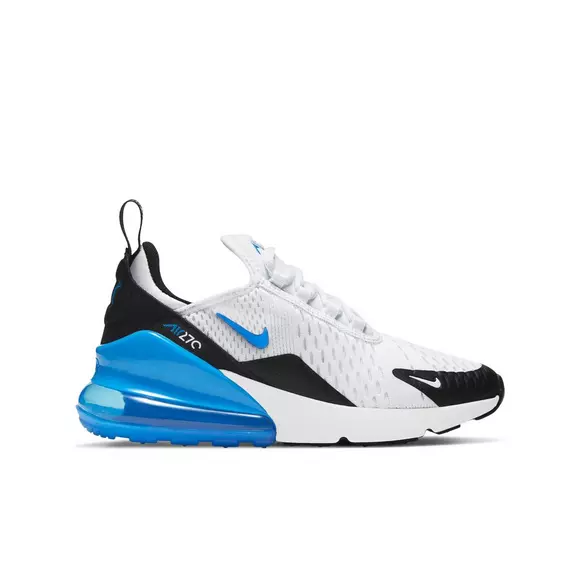 Nike Big Kids' Air Max 270 Casual Shoes in White/White Size 5.5
