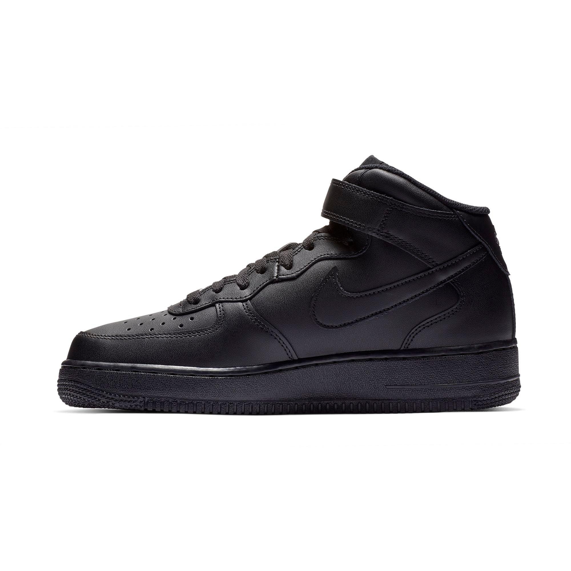Nike Air Force 1 Mid "Black" Men's Shoe - BLACK Thumbnail View 4