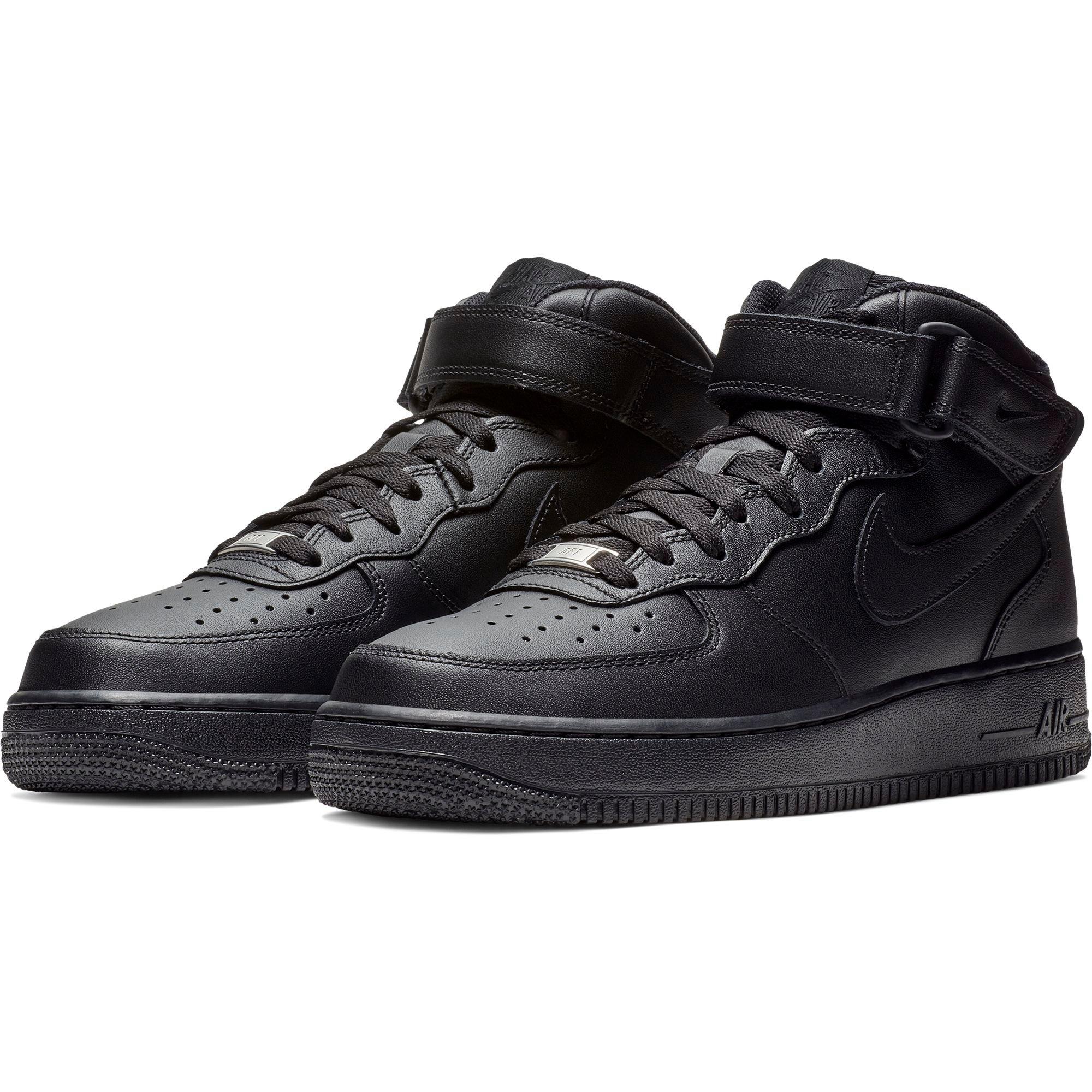 Nike Air Force 1 Mid Black Men's Shoe - Hibbett