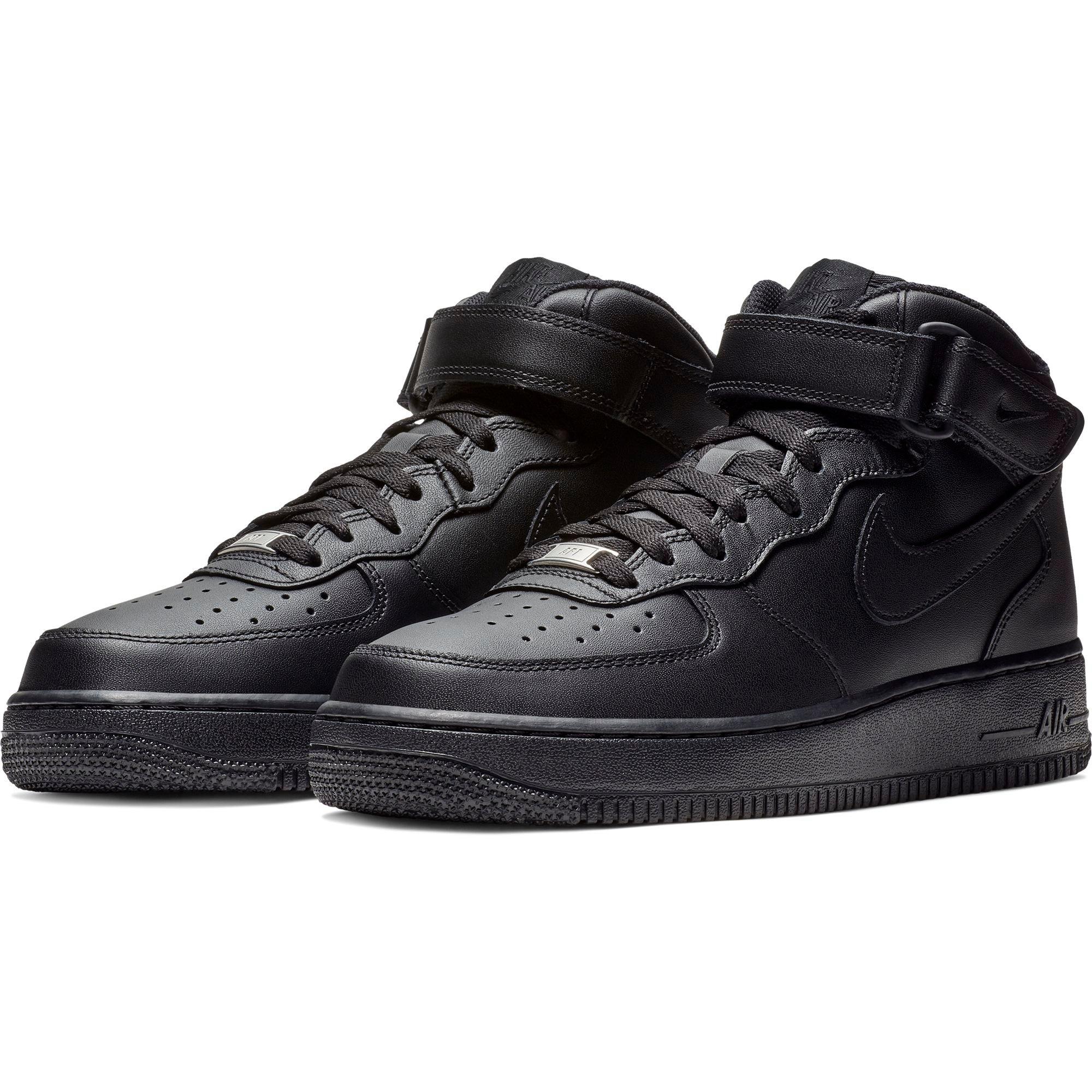 Nike Air Force 1 Mid "Black" Men's Shoe - BLACK Thumbnail View 3