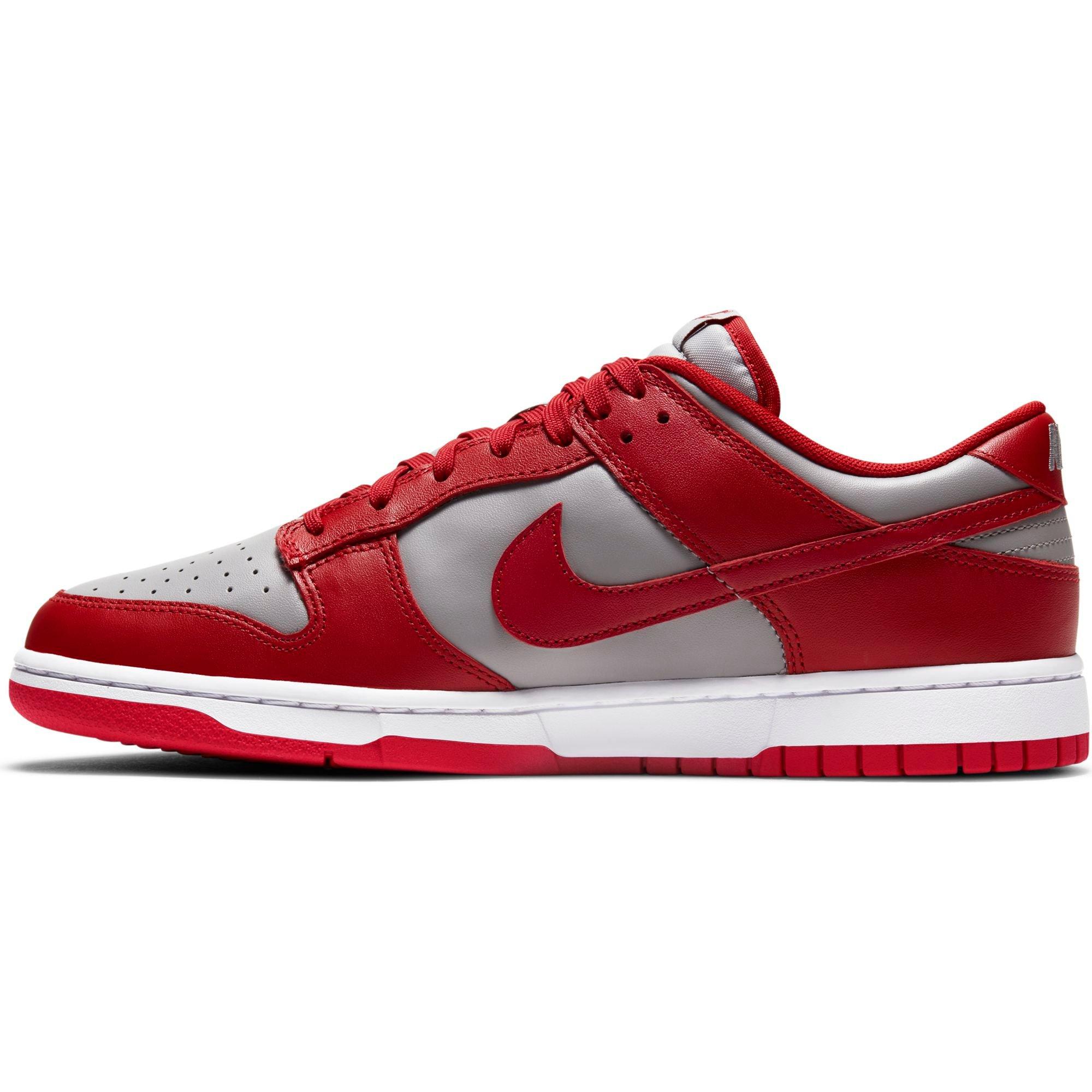 red and gray dunks
