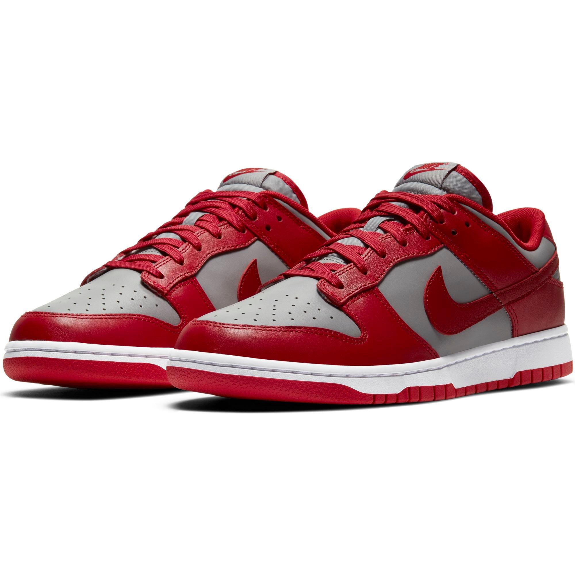 dunks red and grey