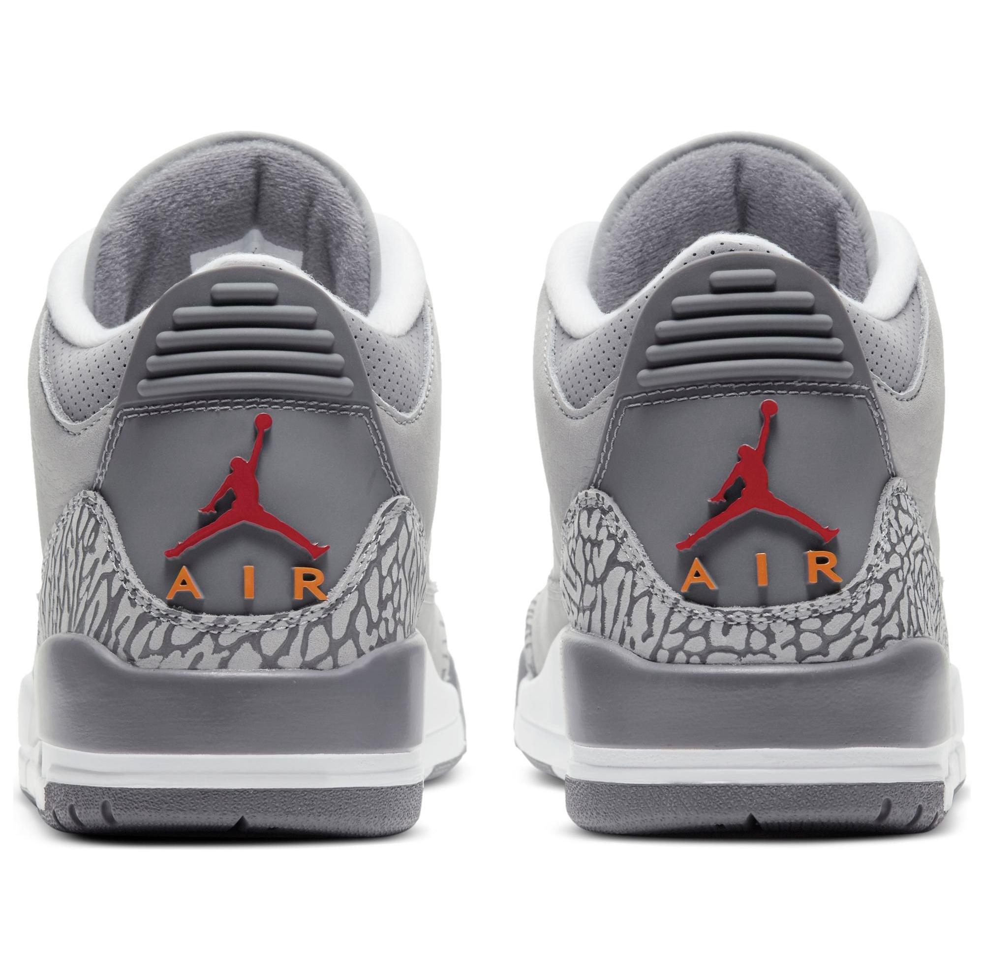 Sneakers Release Launching Feb Jordan 3 Retro Cool Grey Silver Sport Red Orange Shoe