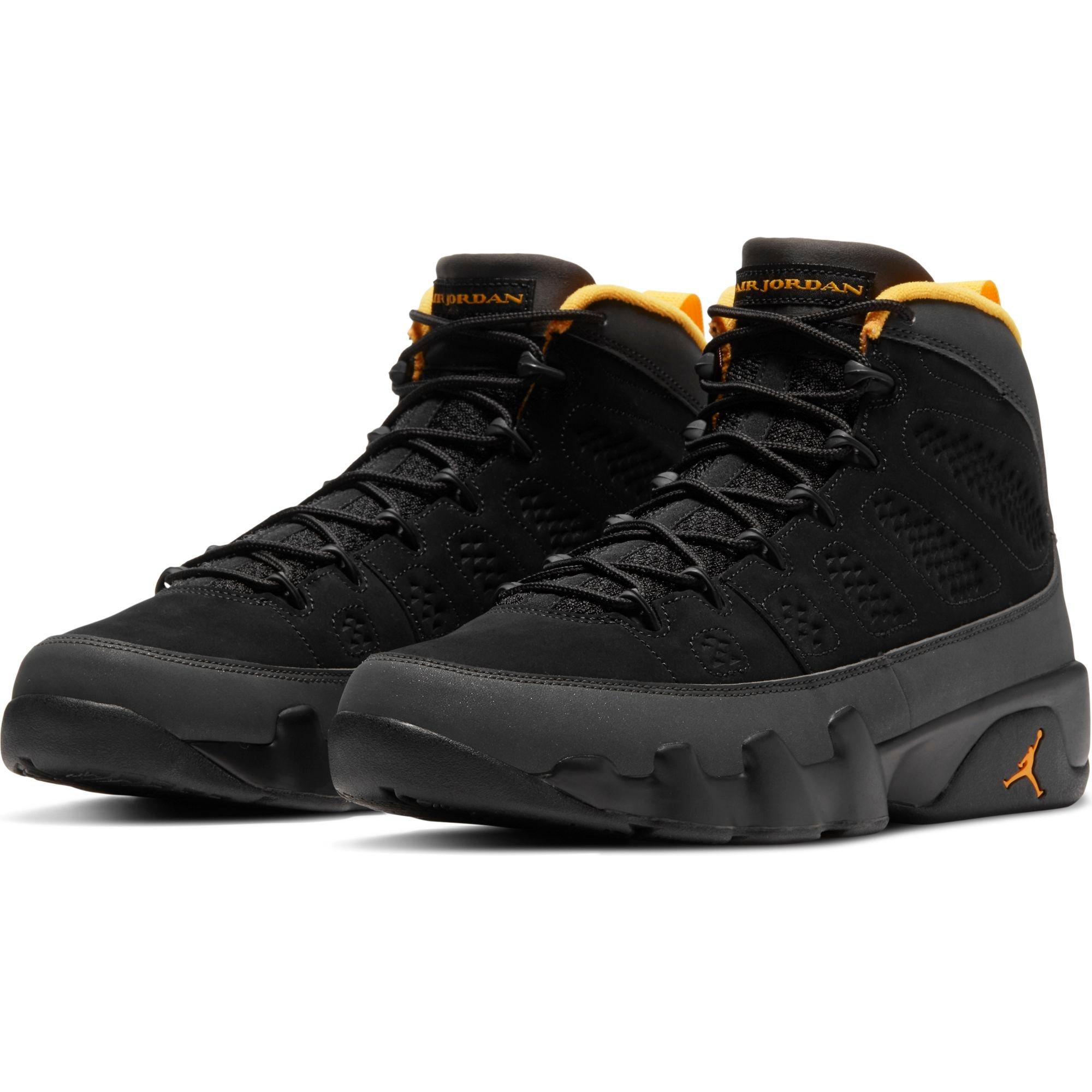 black and gold jordan 9