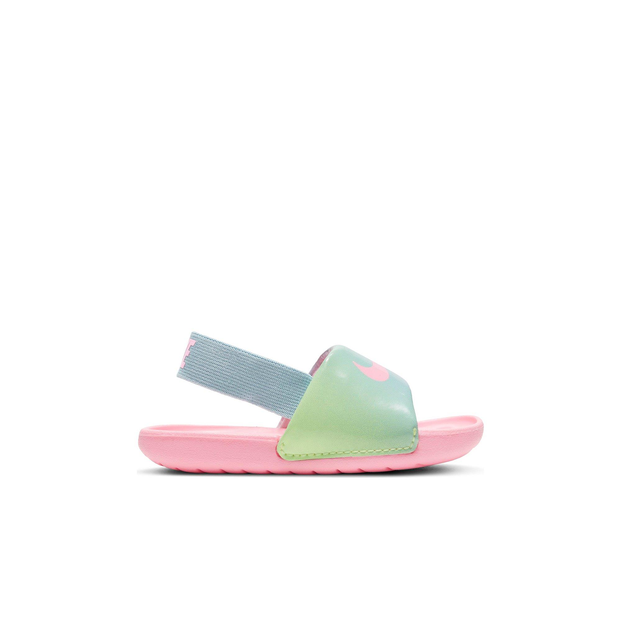 girls pink nike slides