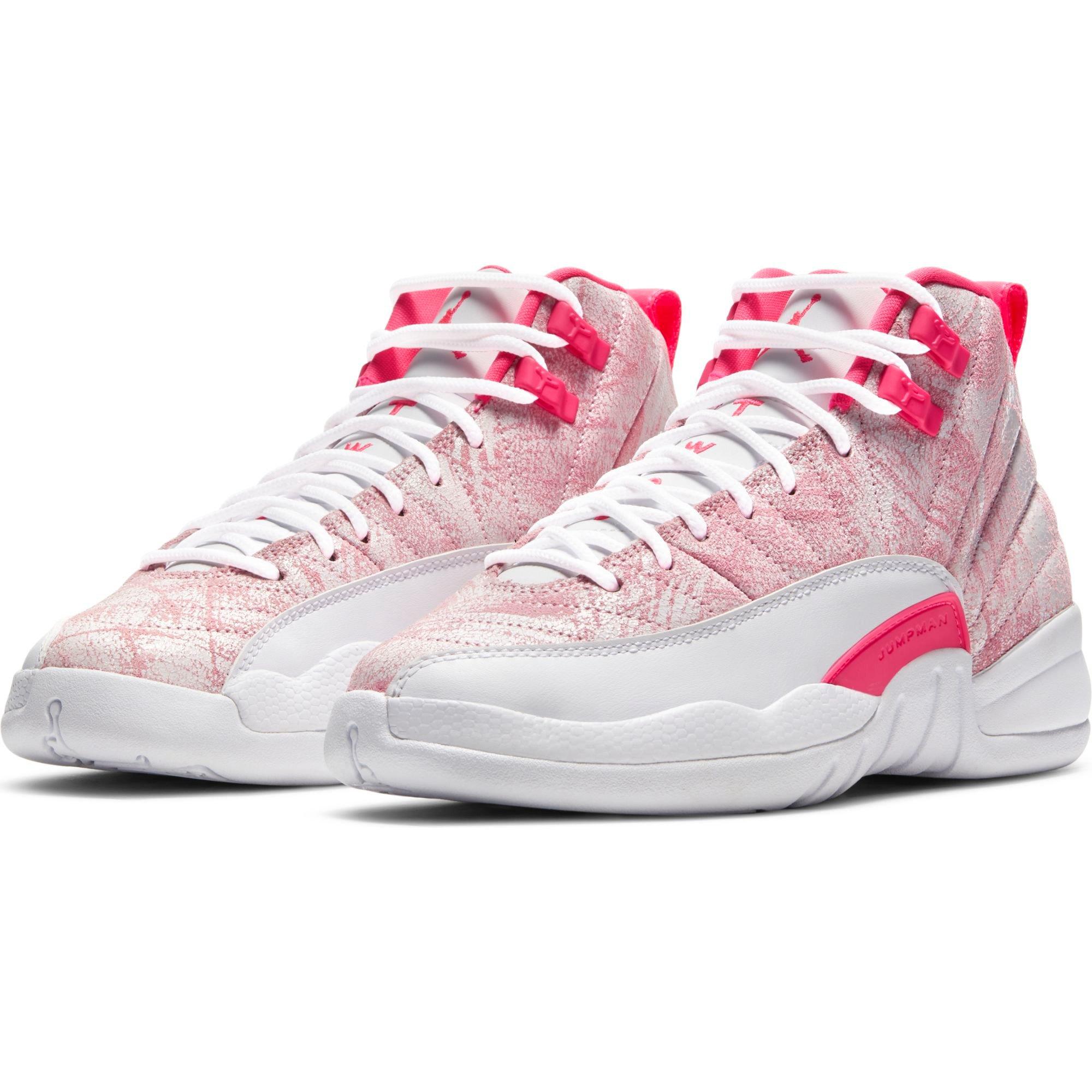 pink jordans 12
