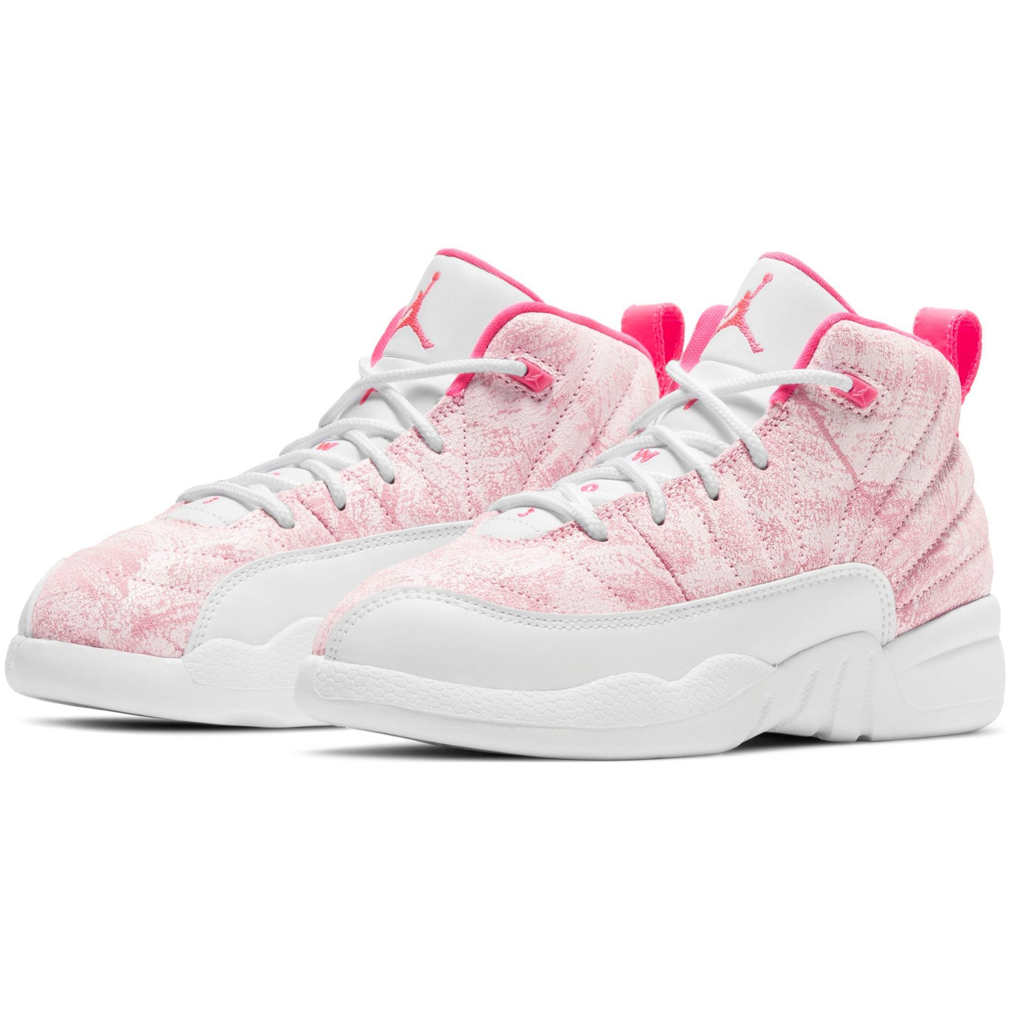 jordans 12 pink and white