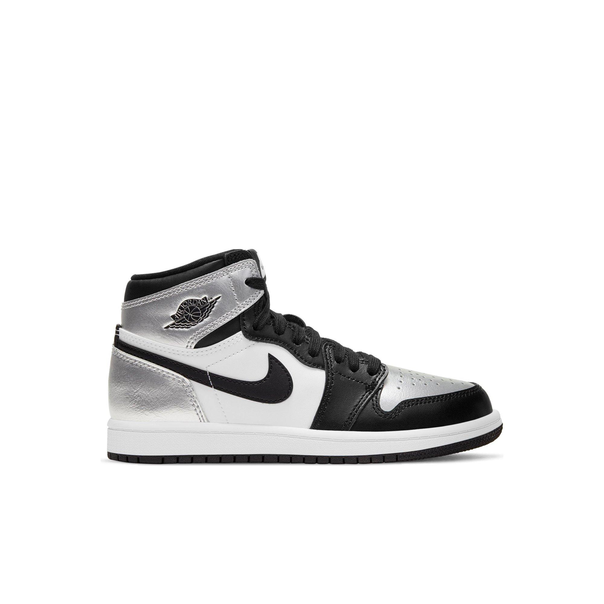 Jordan 1 High Og Black Metallic Silver Preschool Girls Shoe Hibbett City Gear