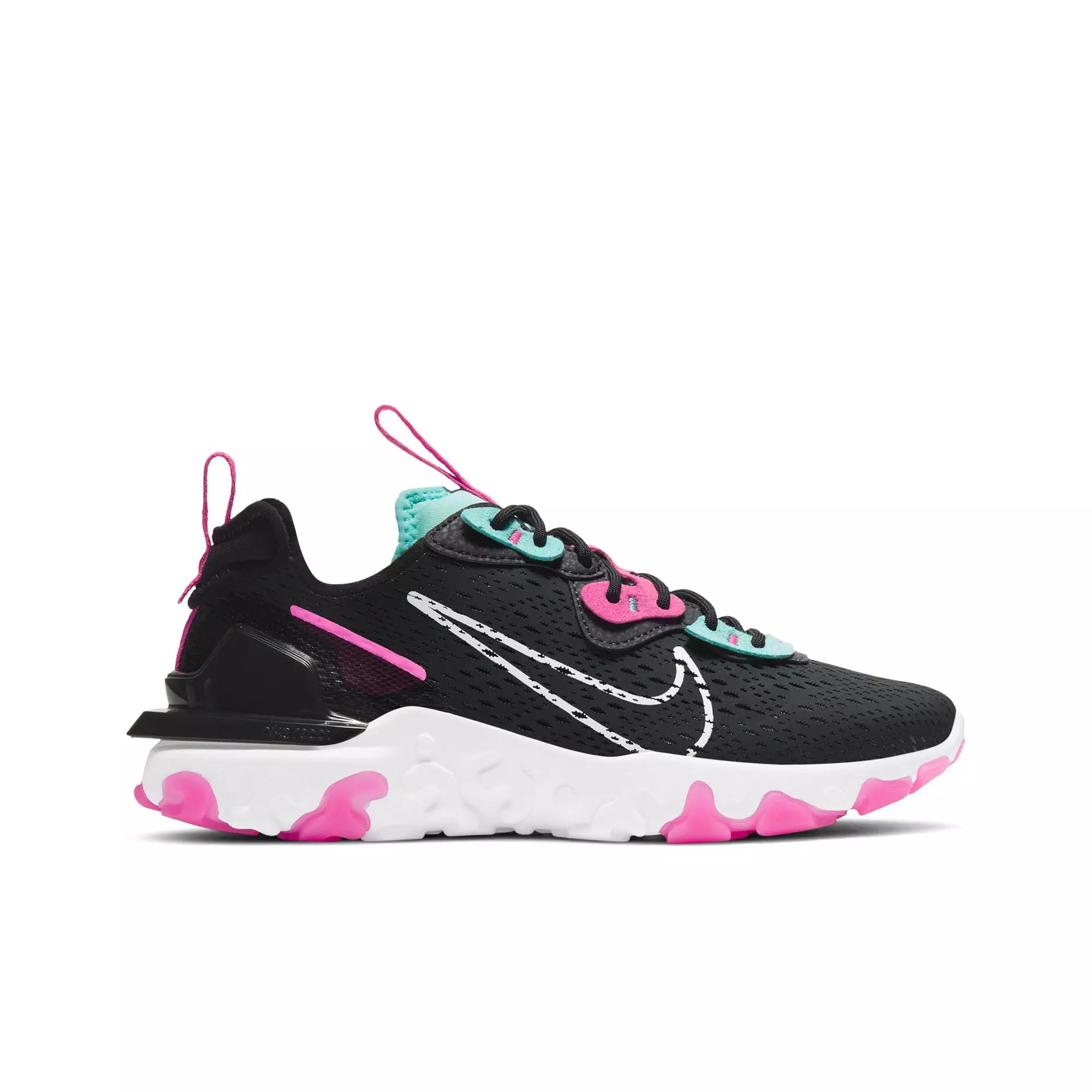 Nike React Vision "Black/Smoke Grey/White/Pink Blast" Women's Shoe - BLACK/WHITE/PINK