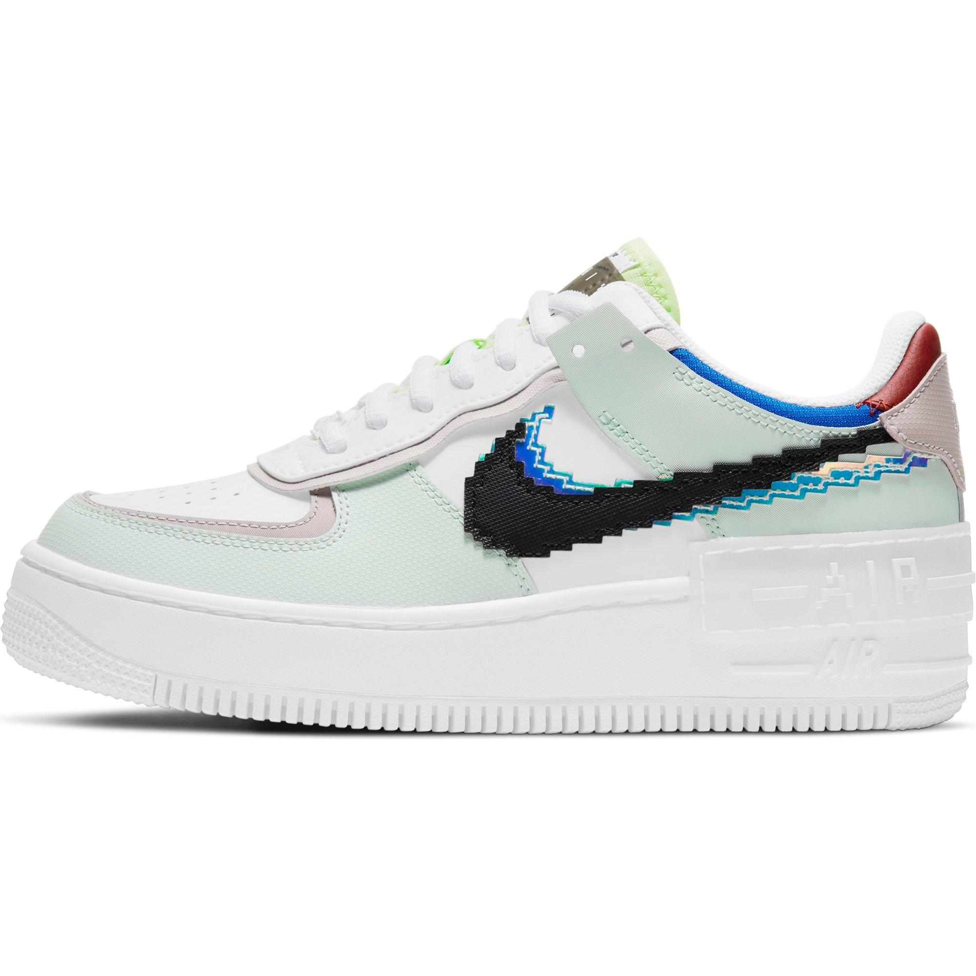 Nike Air Force 1 Shadow Trainers Barely Green Black White Platinum Violet -  Women's Trainers