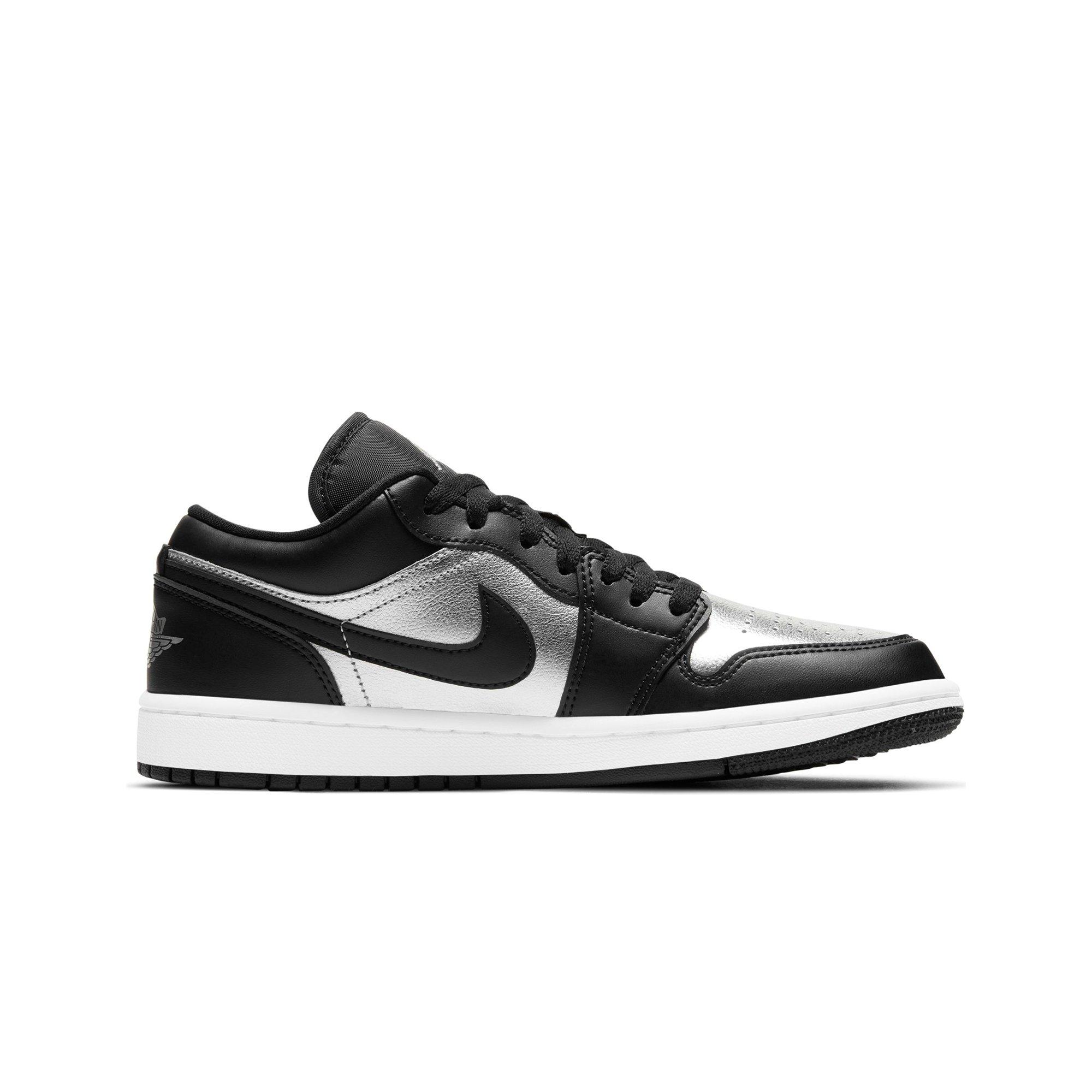 Jordan 1 Low Se Black Metallic Silver White Women S Shoe Hibbett City Gear