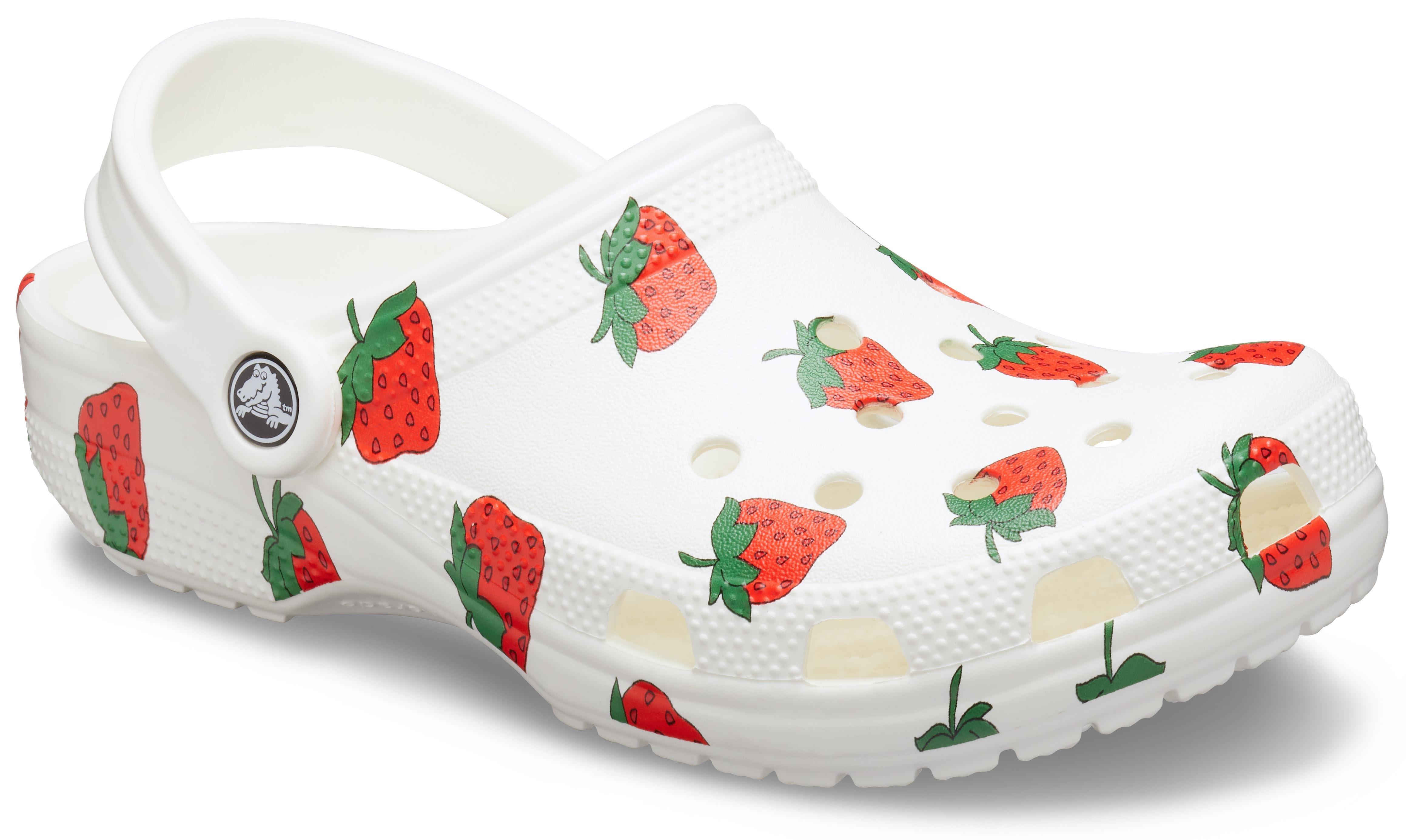 strawberry printed crocs