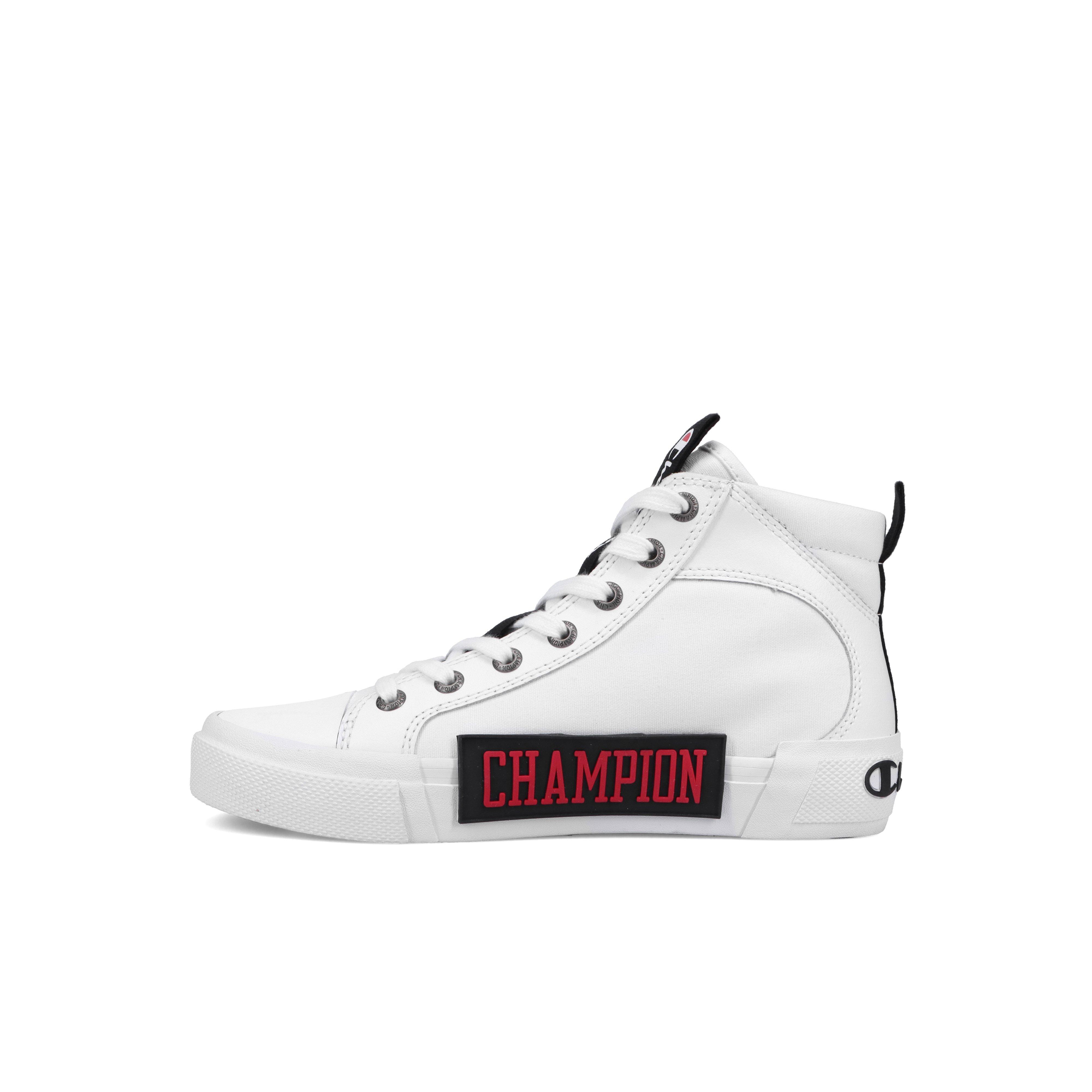 champion white high top shoes