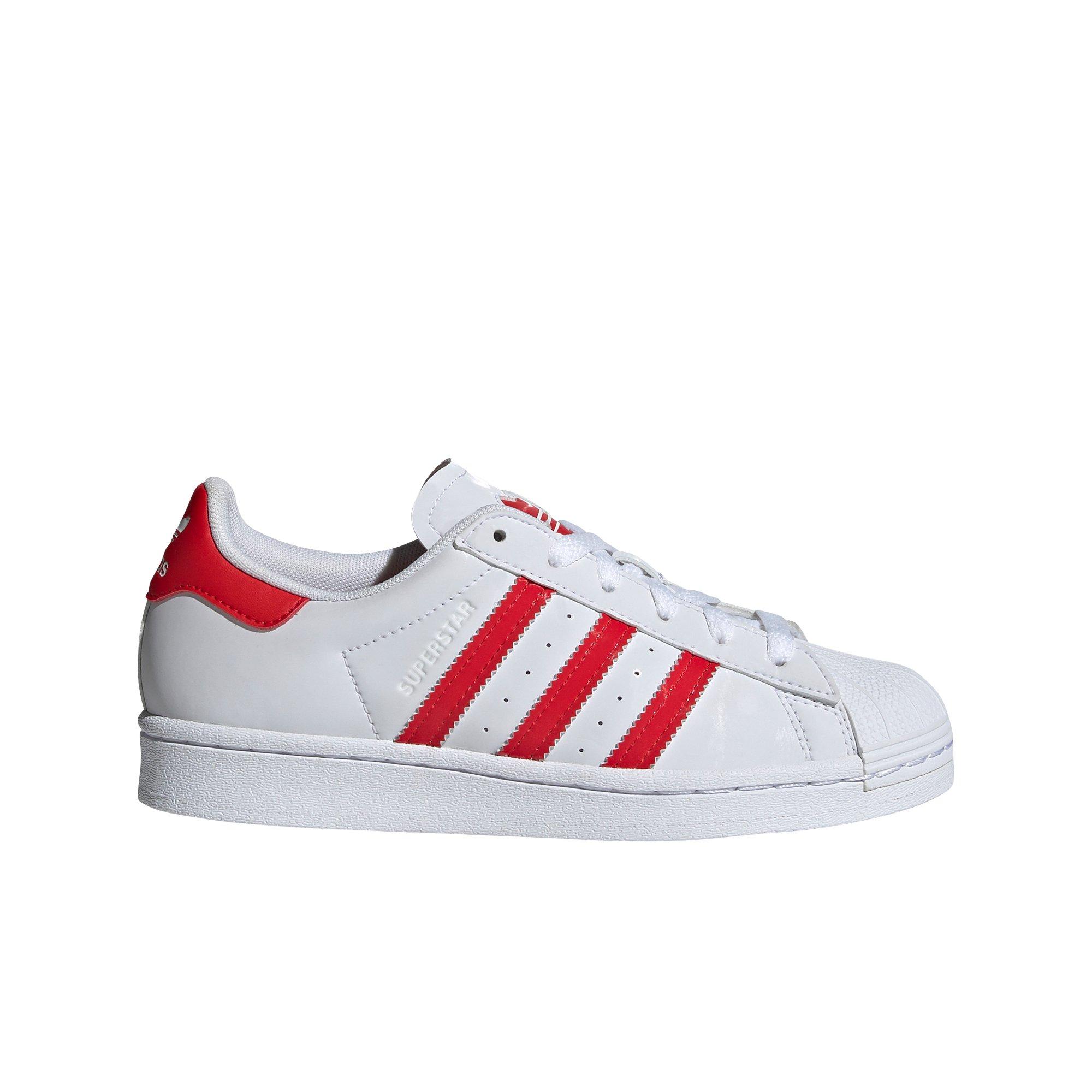 adidas superstar white red heart trainers for valentine’s day