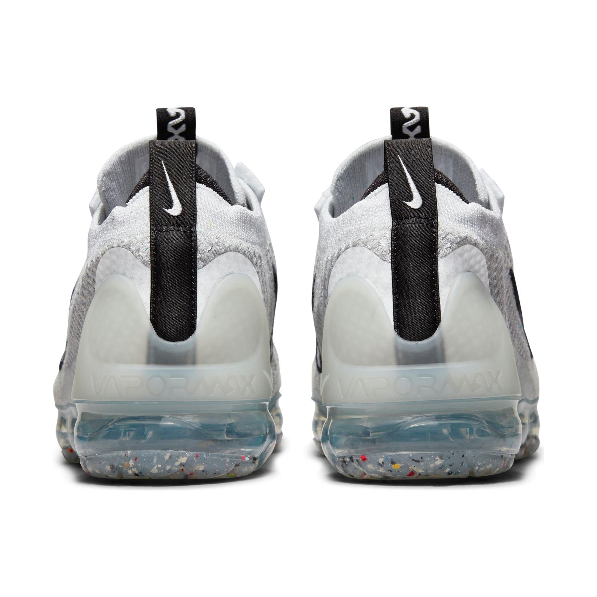 Nike Air VaporMax 2021 FlyKnit Grade School Kids' "White/Black/Metallic Silver" Shoe