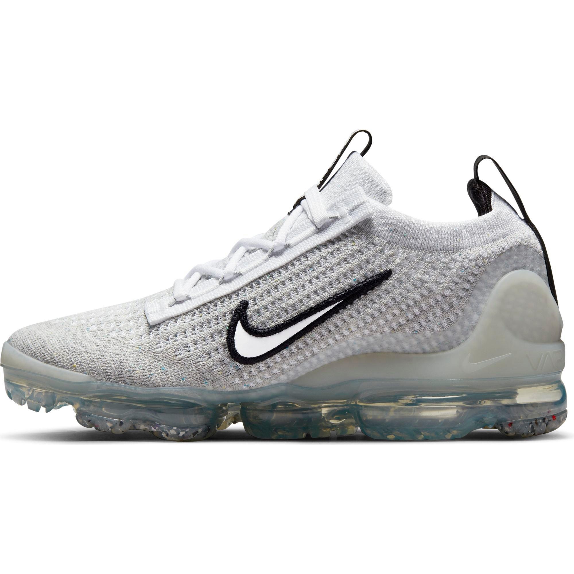 Nike Air VaporMax 2021 FlyKnit Grade School Kids' "White/Black/Metallic Silver" Shoe