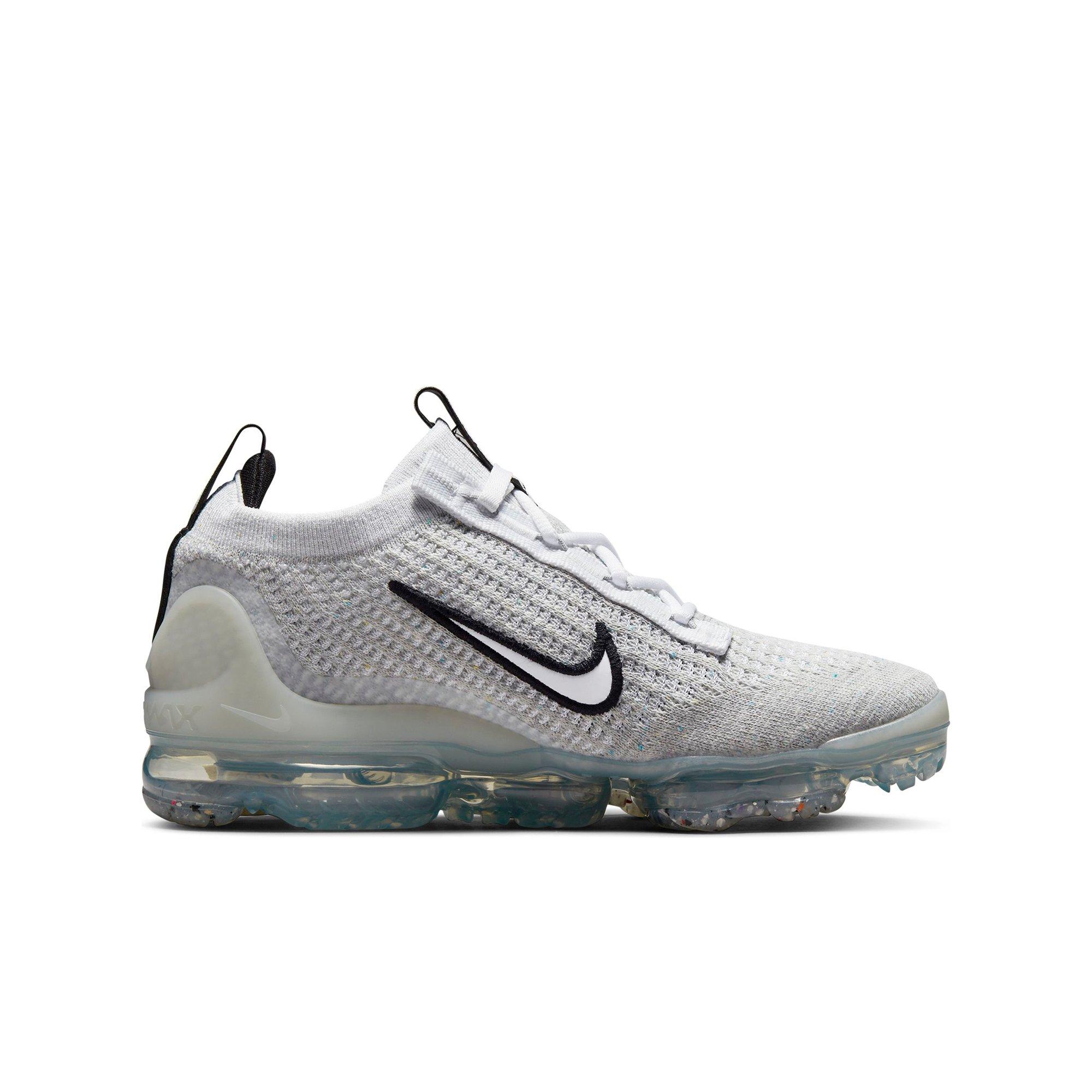 Nike Air VaporMax 2021 FlyKnit Grade School Kids' "White/Black/Metallic Silver" Shoe