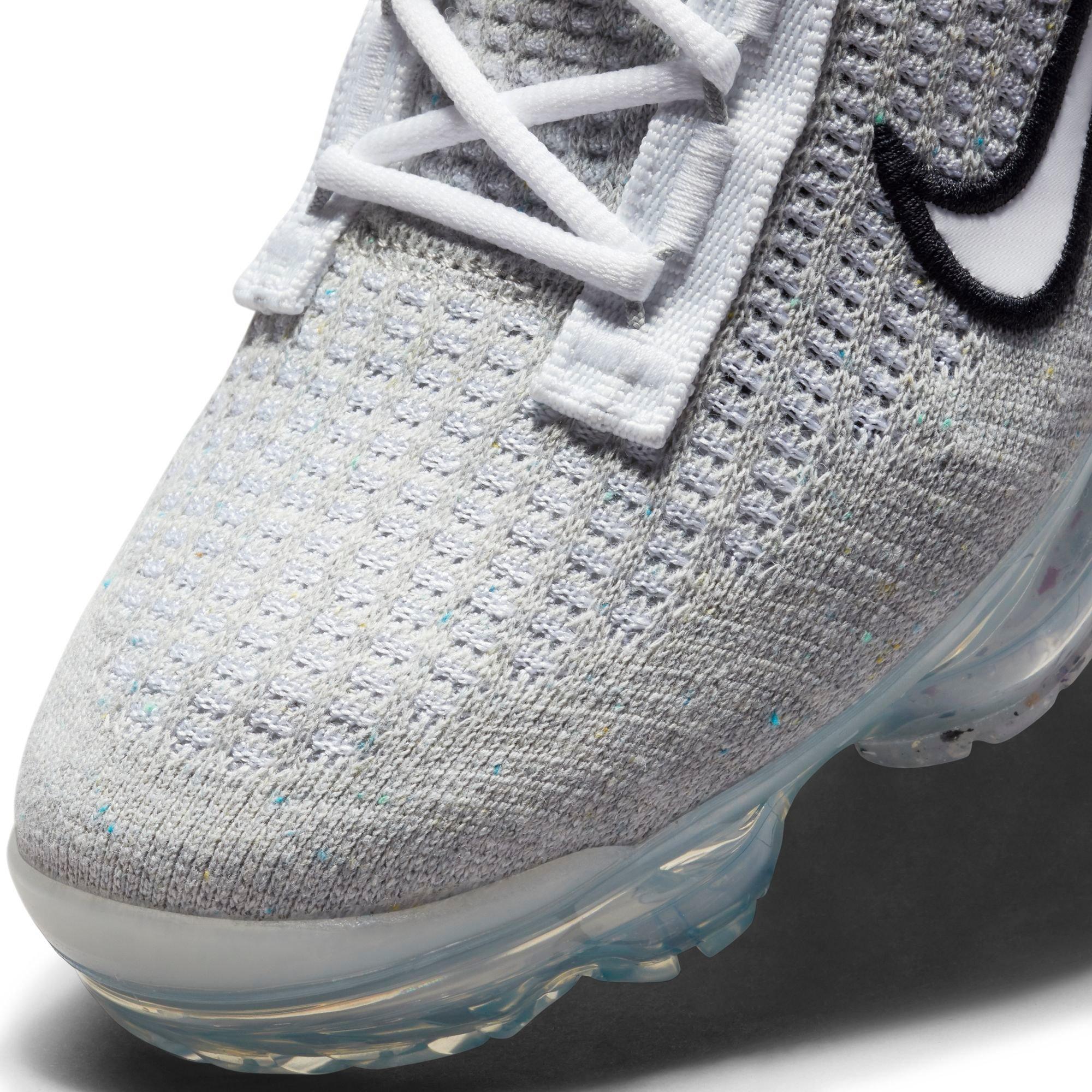 Nike Air VaporMax 2021 FlyKnit Grade School Kids' "White/Black/Metallic Silver" Shoe