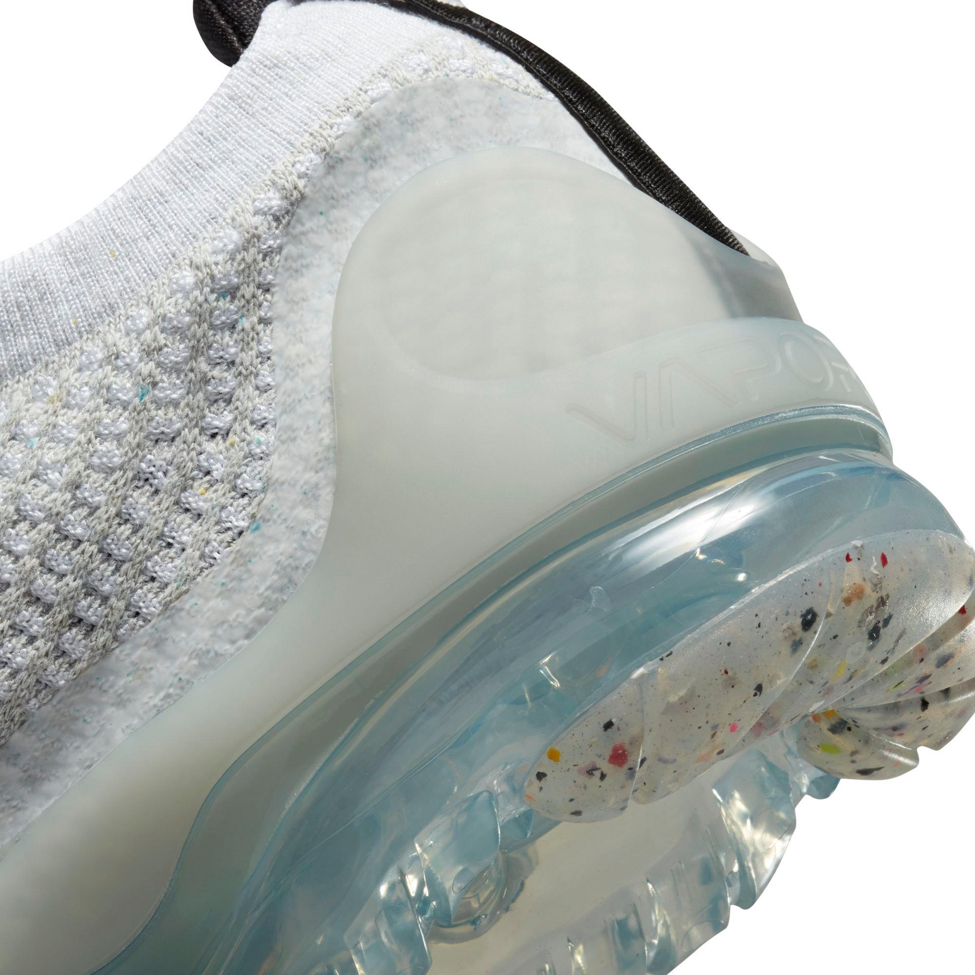 Nike Air VaporMax 2021 FlyKnit Grade School Kids' "White/Black/Metallic Silver" Shoe